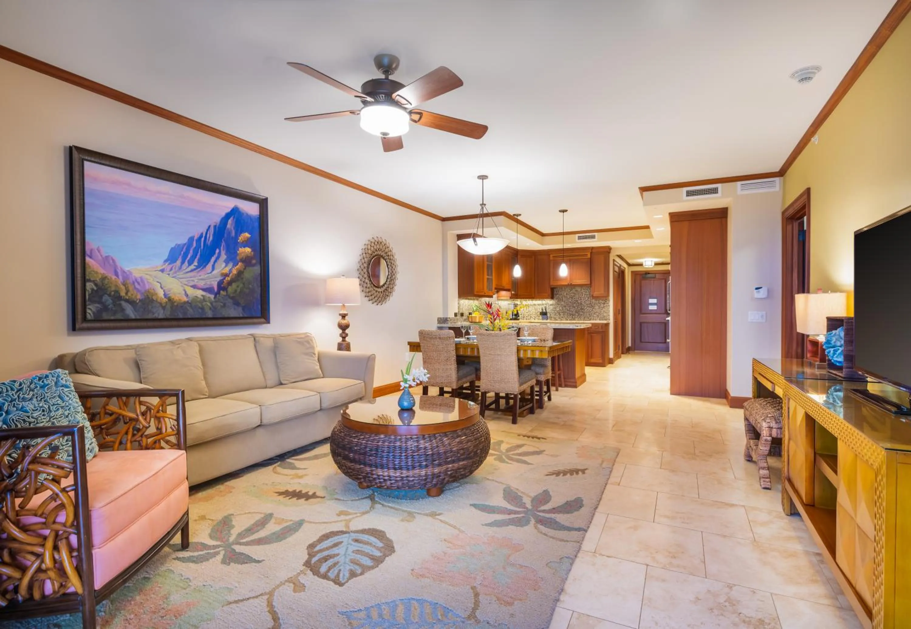 Living room in Koloa Landing Resort at Po'ipu, Autograph Collection