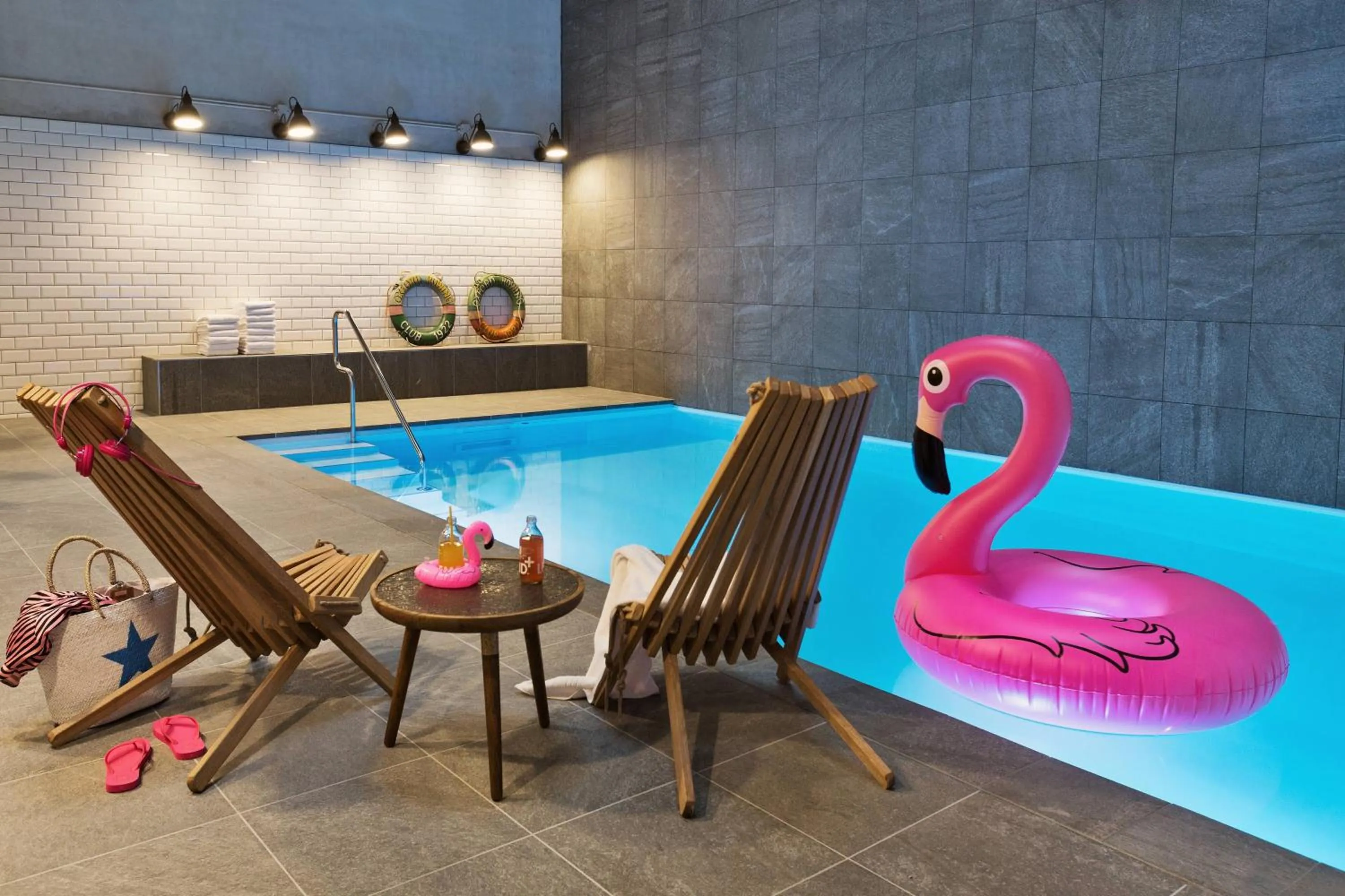 Swimming pool in Moxy Amsterdam Houthavens