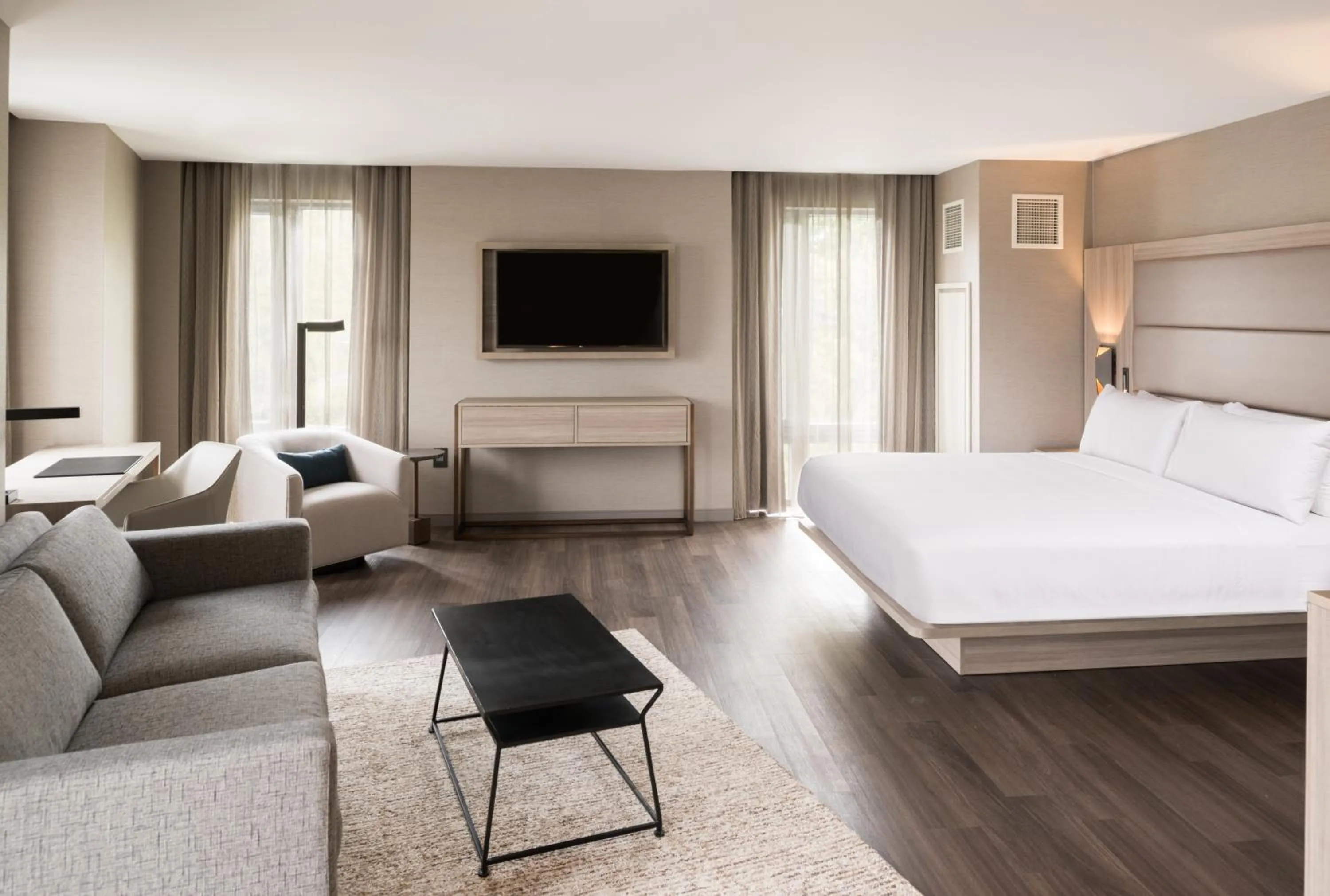 Seating area, Bed in AC Hotel by Marriott Boston Cleveland Circle