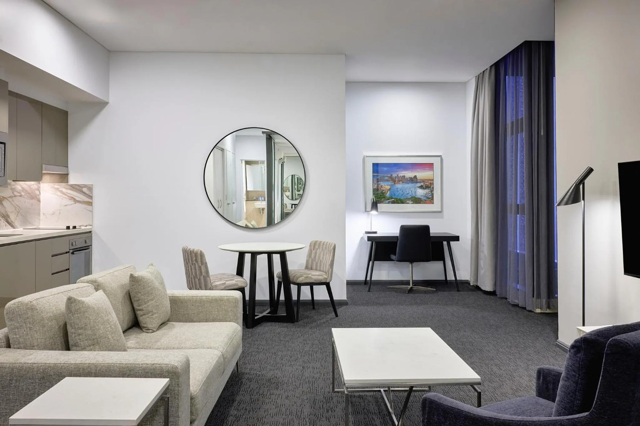 Living room in Meriton Suites Campbell Street, Sydney