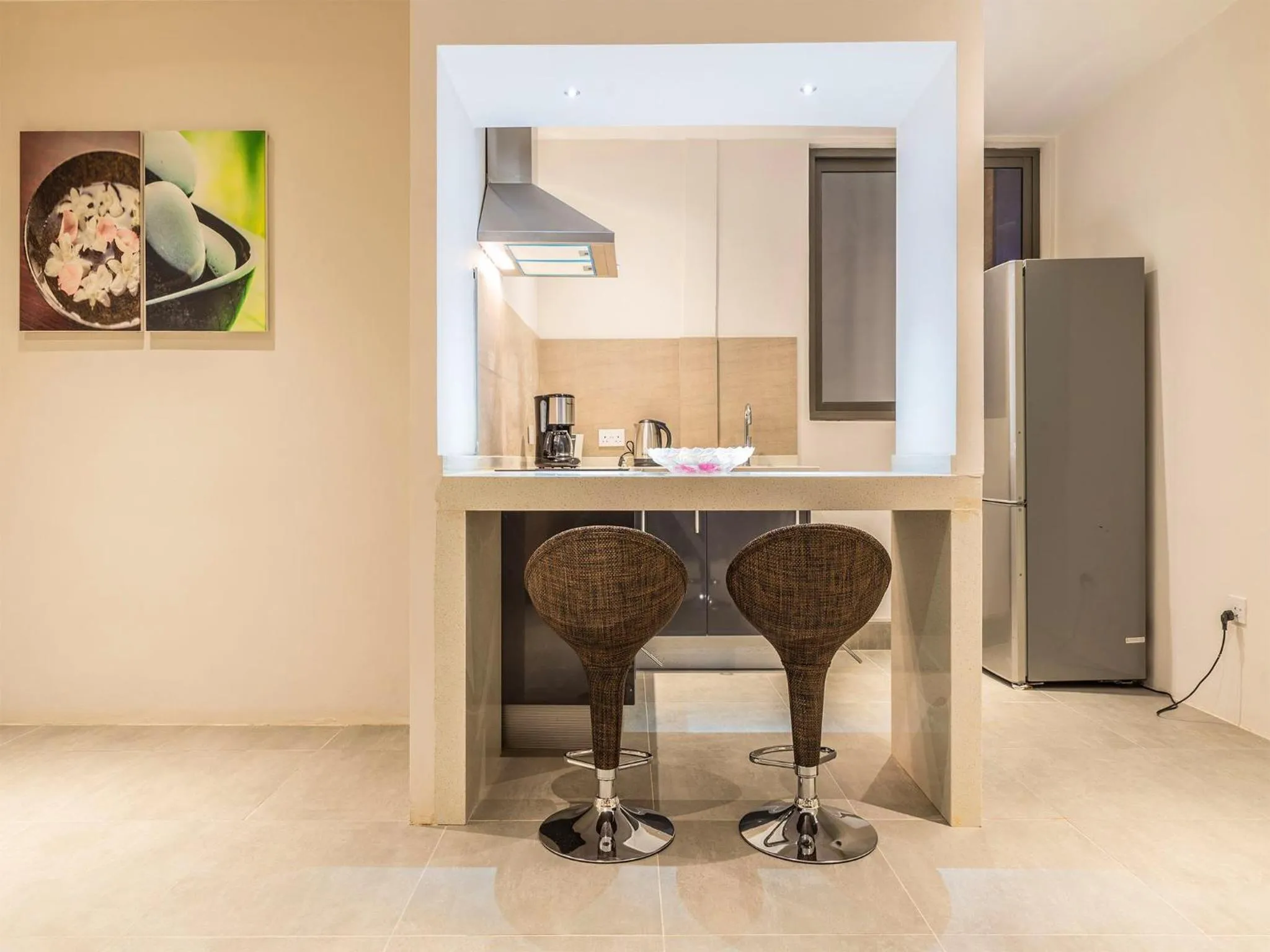 Kitchen or kitchenette in Pereybere Hotel & Spa