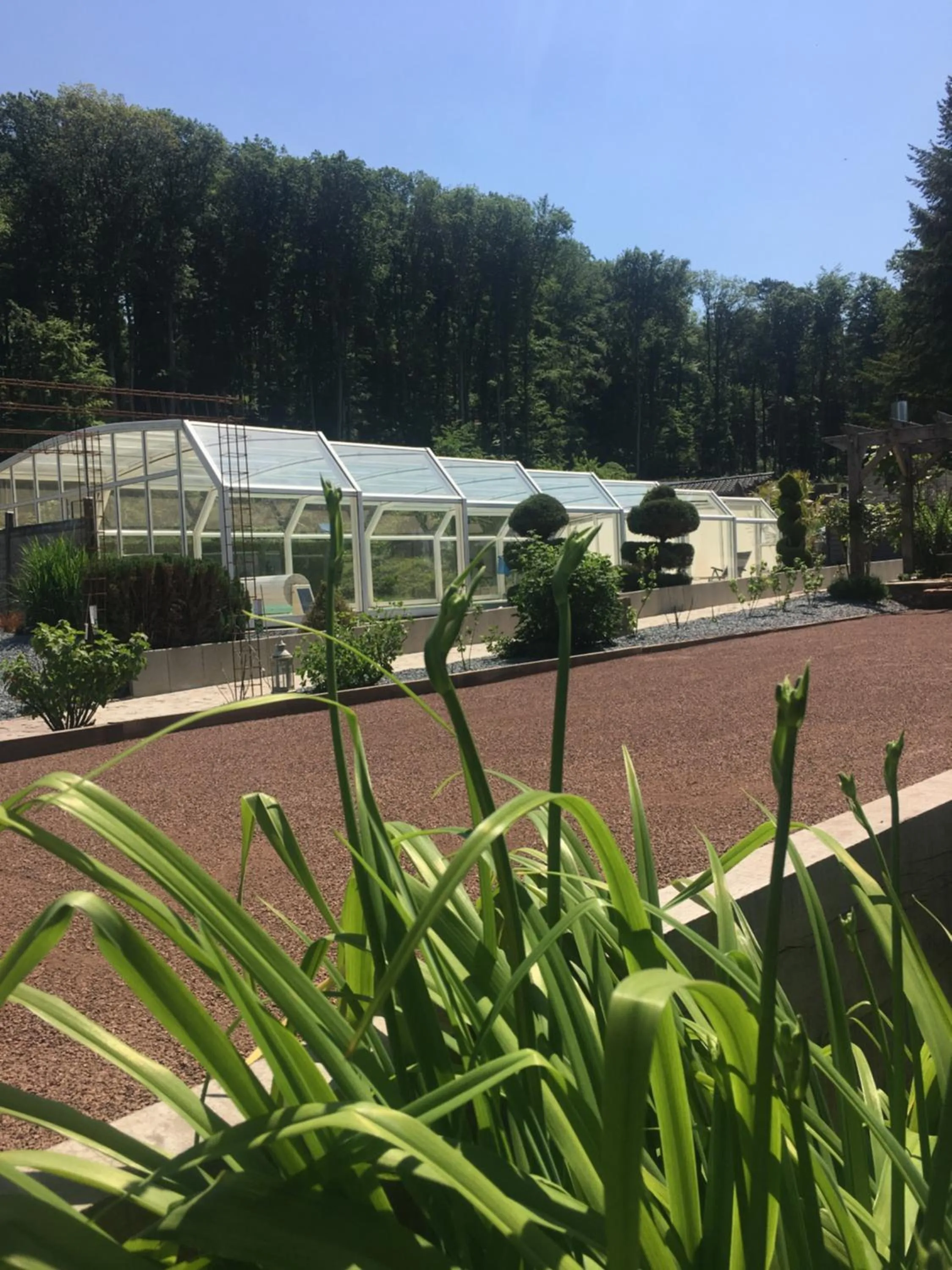 Swimming pool in Logis Hôtel DOMAINE du MOULIN