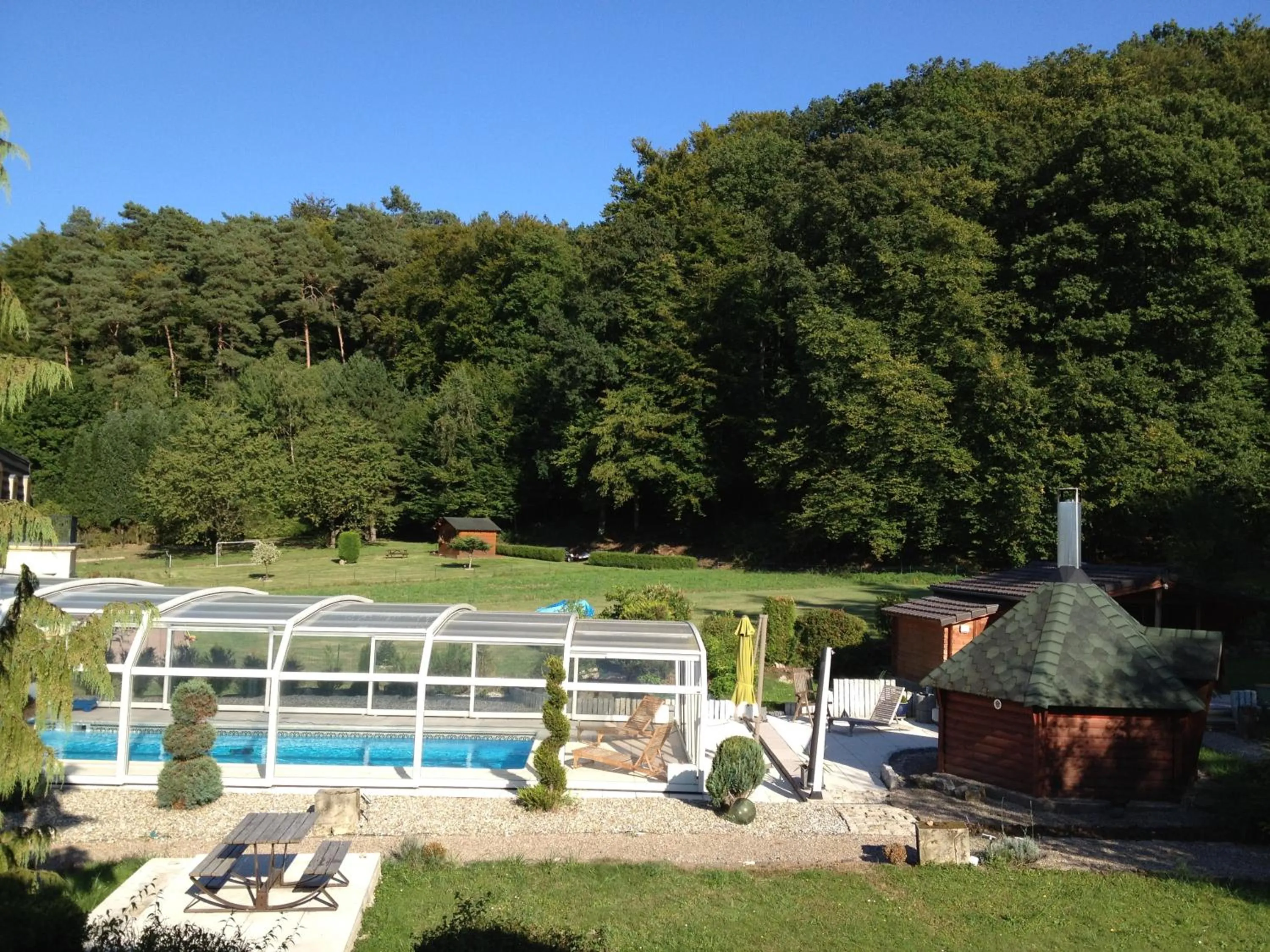 Swimming pool in Logis Hôtel DOMAINE du MOULIN