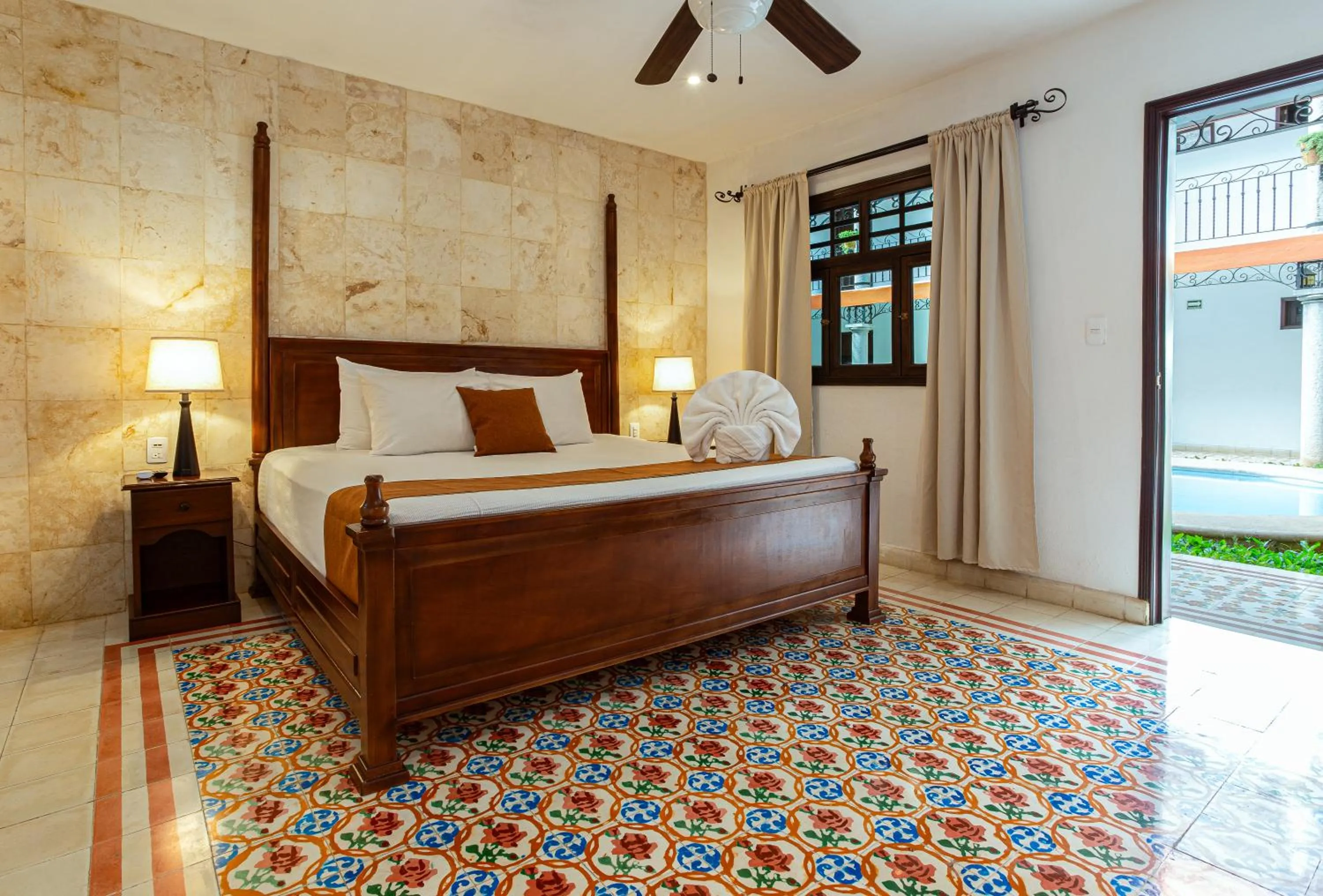 Bed in La Aurora Hotel Colonial