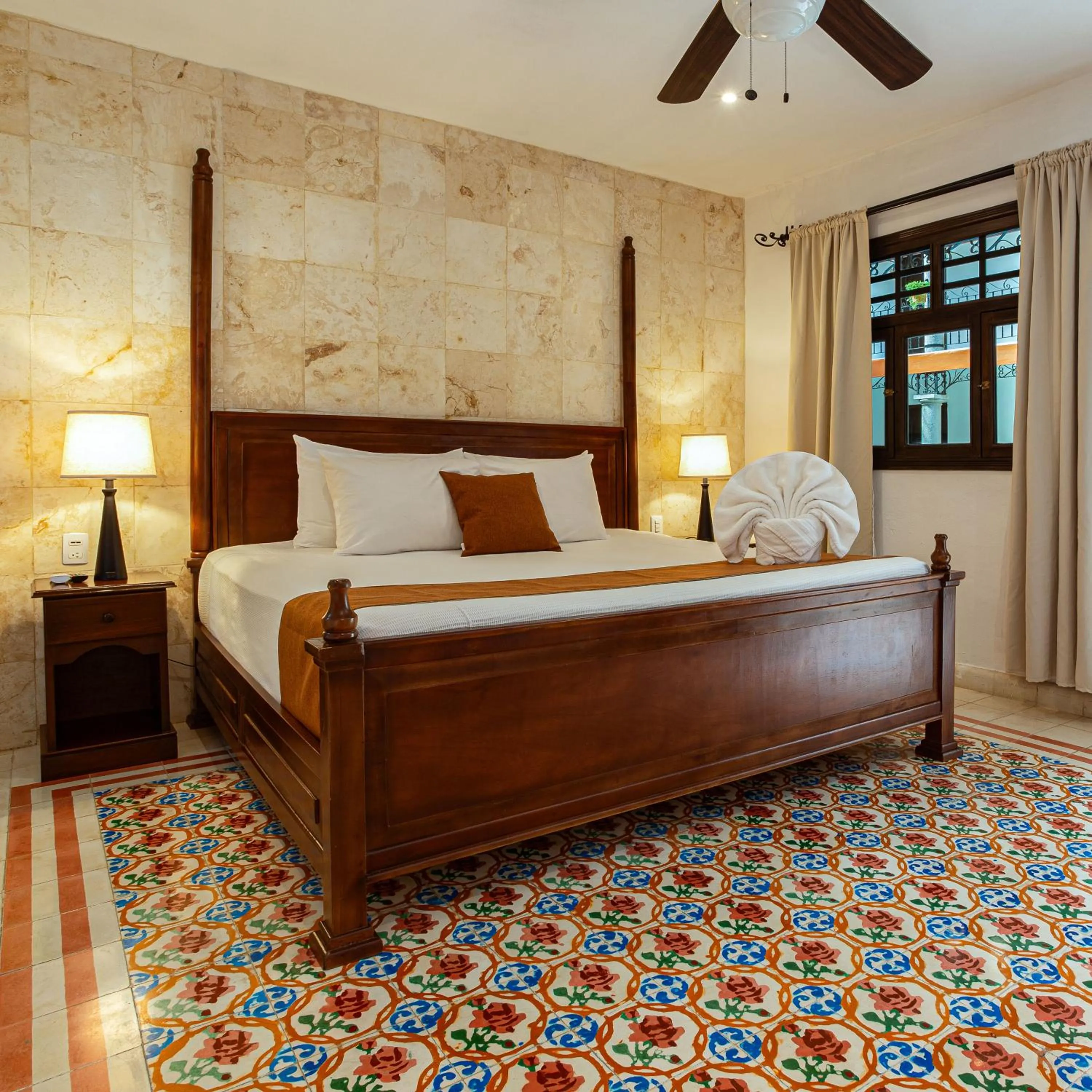 Bed in La Aurora Hotel Colonial