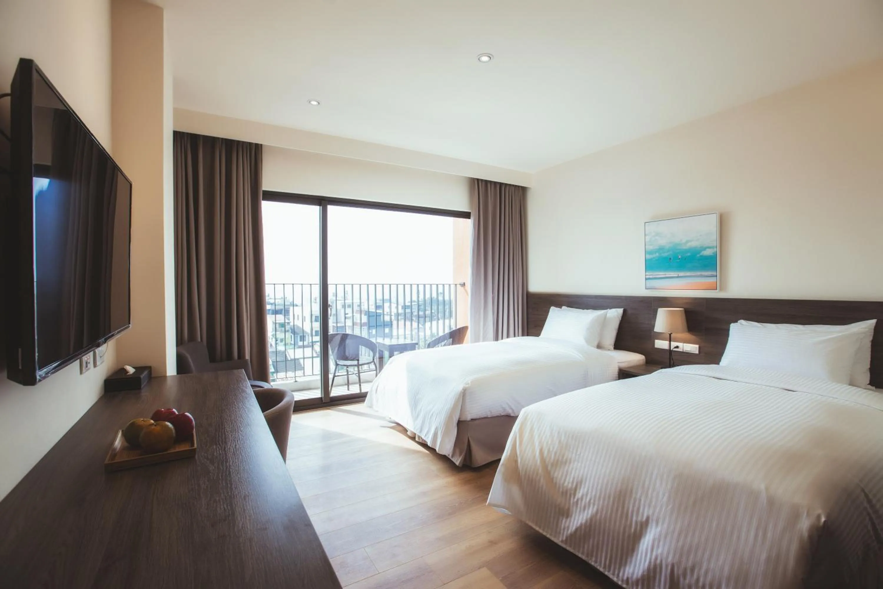 Street view, Bed in FangLiao Hotel