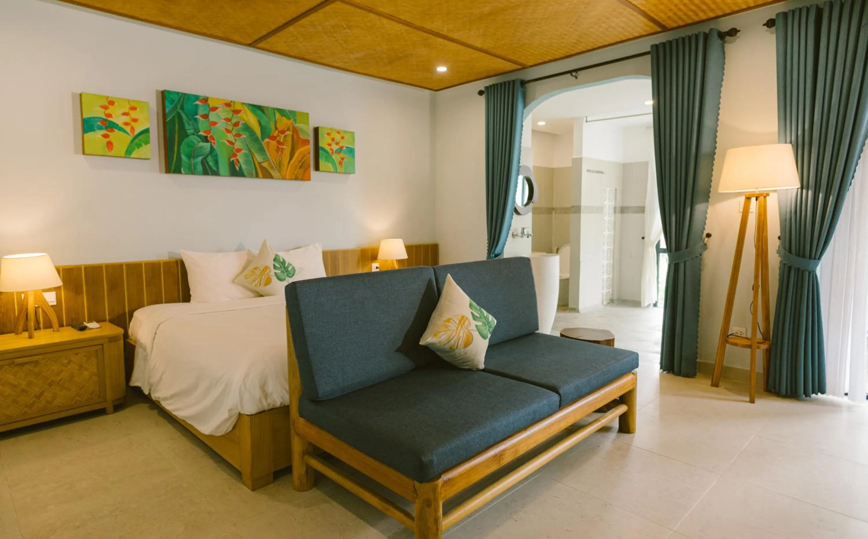 Living room, Bed in Villa De Campagne Hoi An- Boutique homestay with pool and family soul