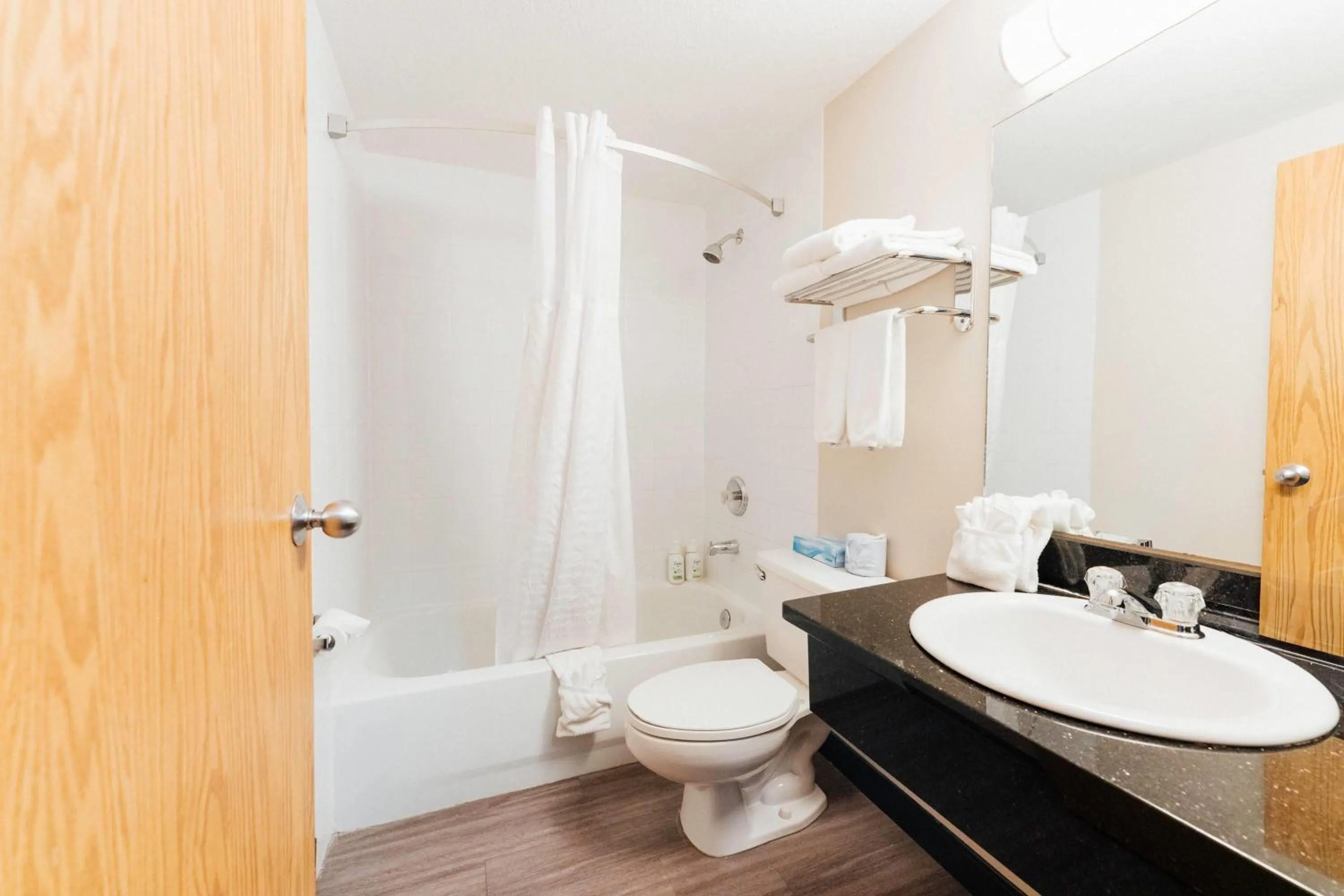 Bathroom in Super 8 by Wyndham Grande Prairie