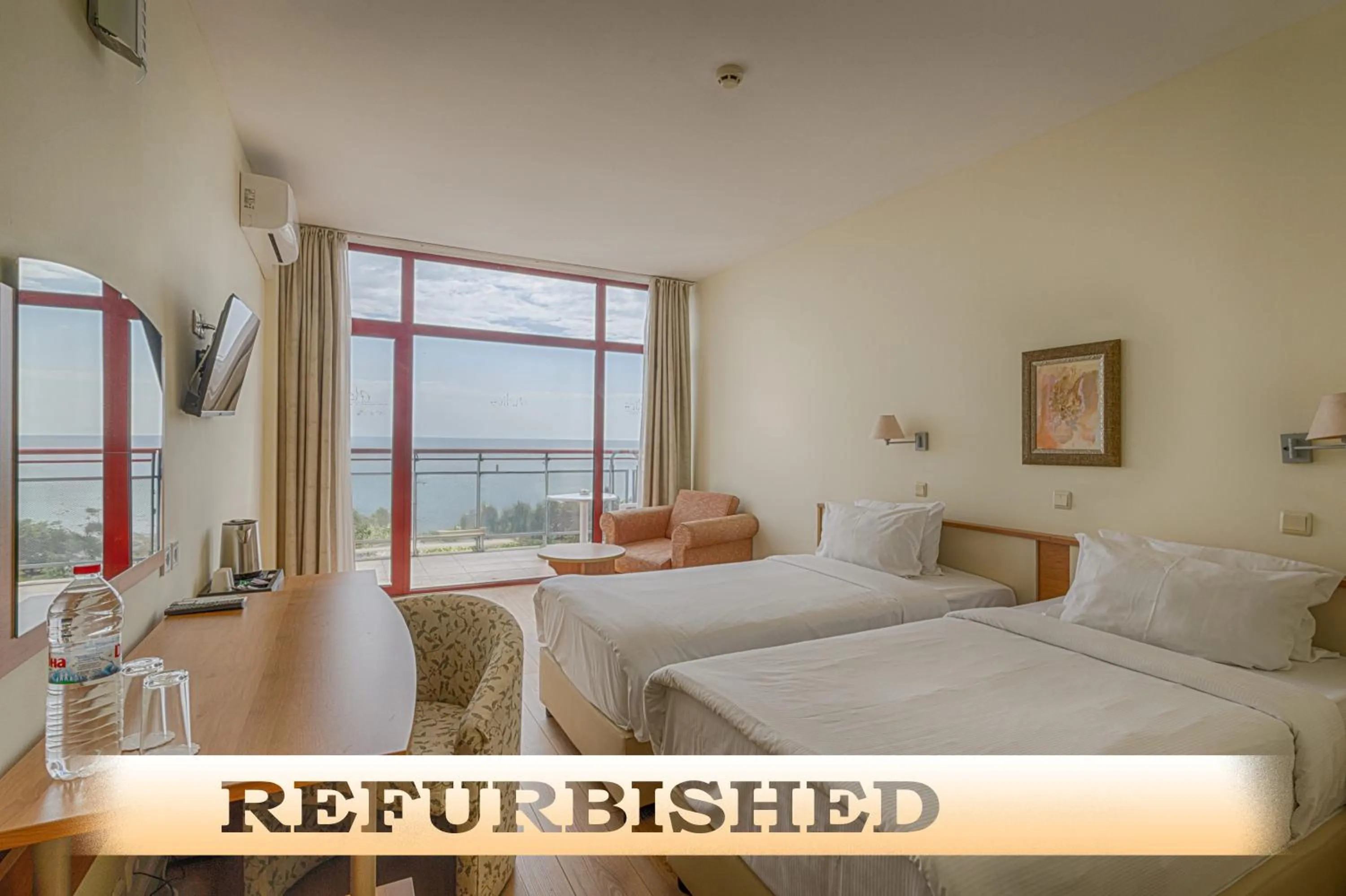 Bed in Helios Spa Hotel- All Inclusive , Newly Refurbished Rooms with Private AC, Pools and Water Fun for Kids