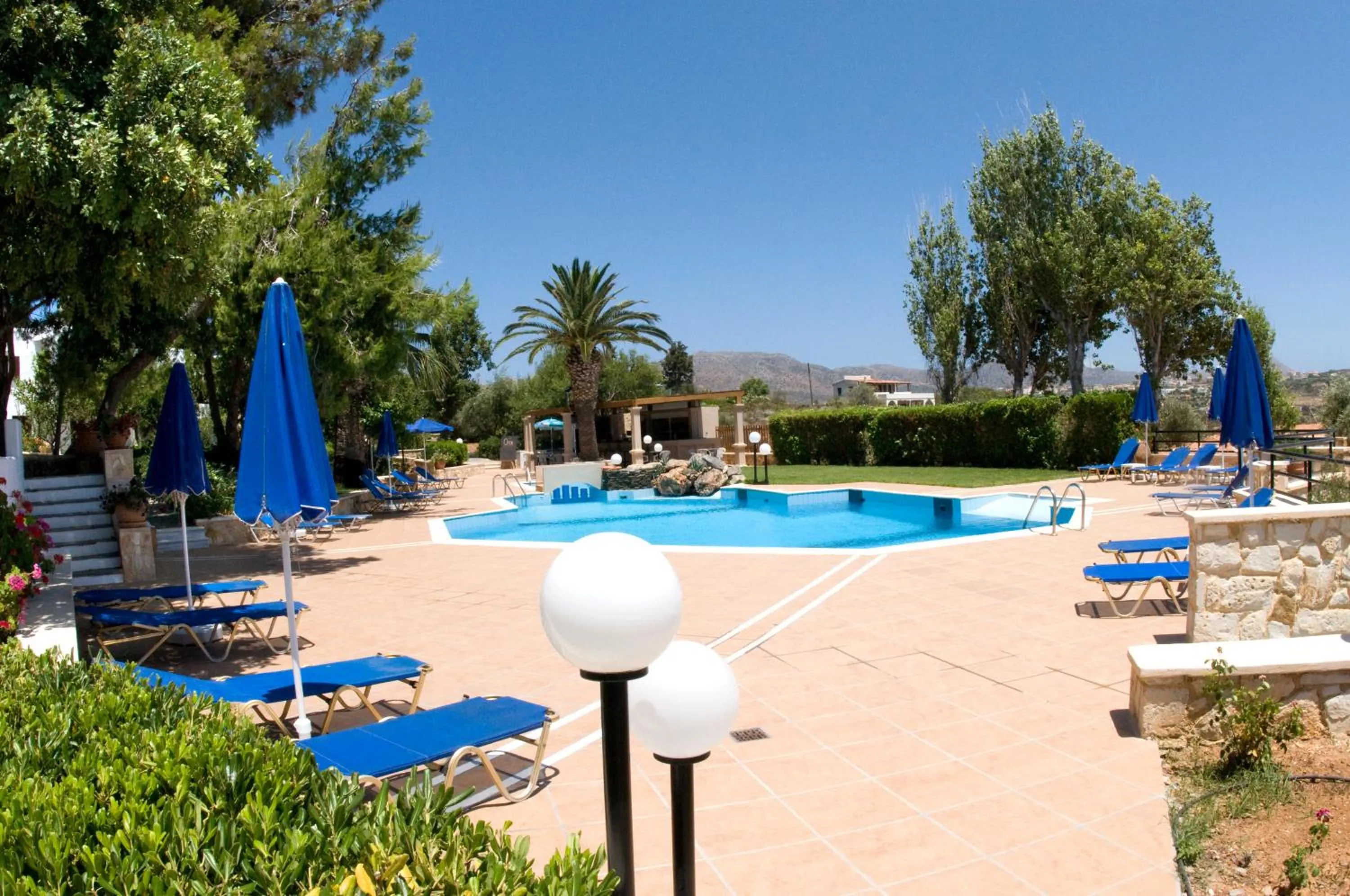 Pool view in Alianthos Suites