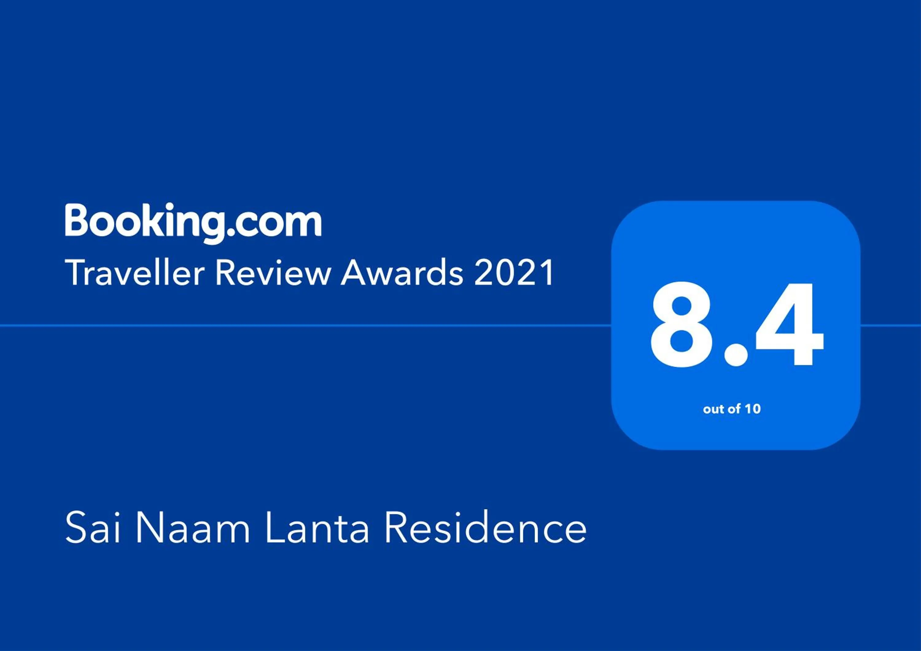 Certificate/Award in Sai Naam Lanta Residence SHA Plus