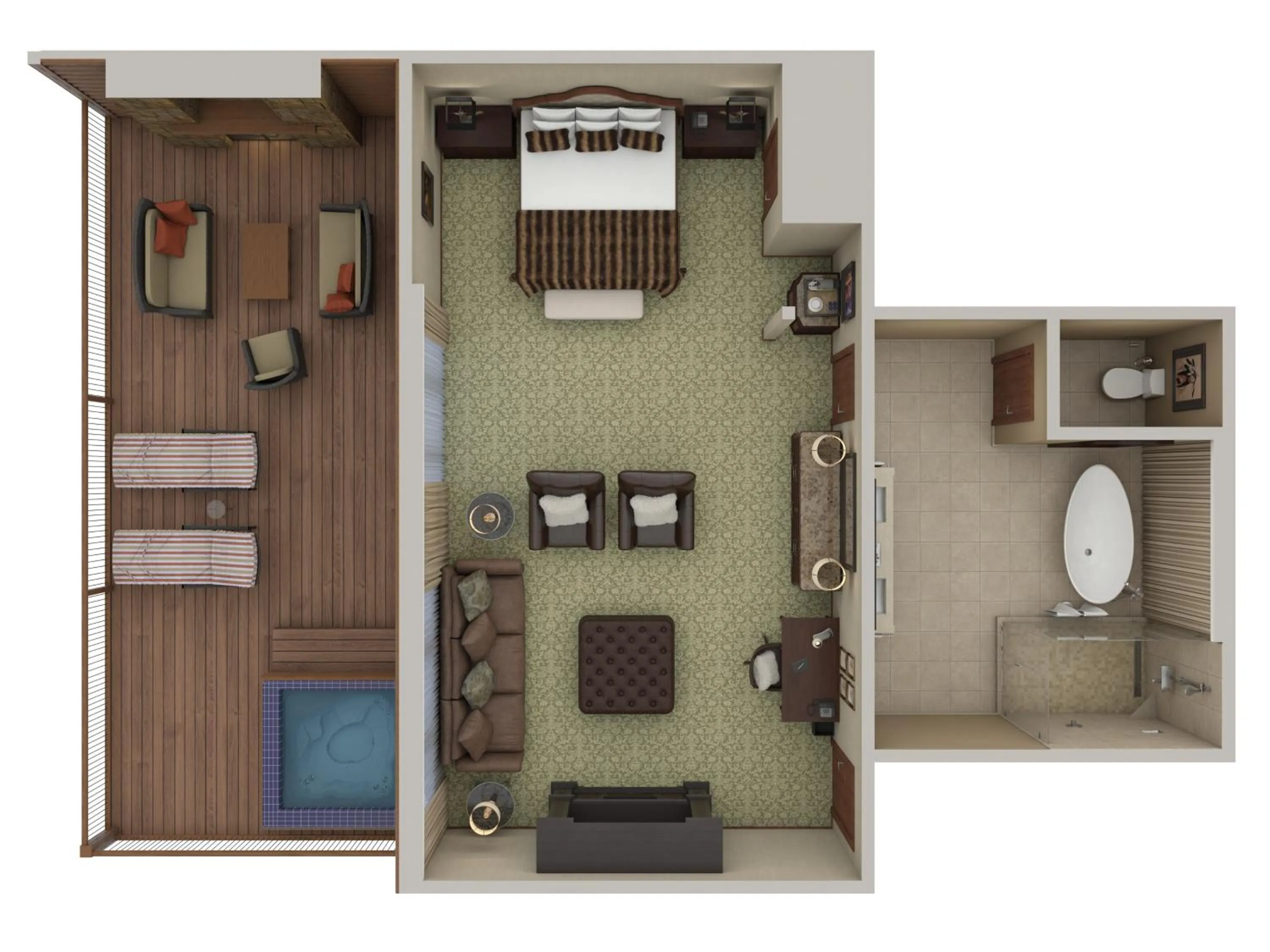 Photo of the whole room in Rustic Inn Creekside