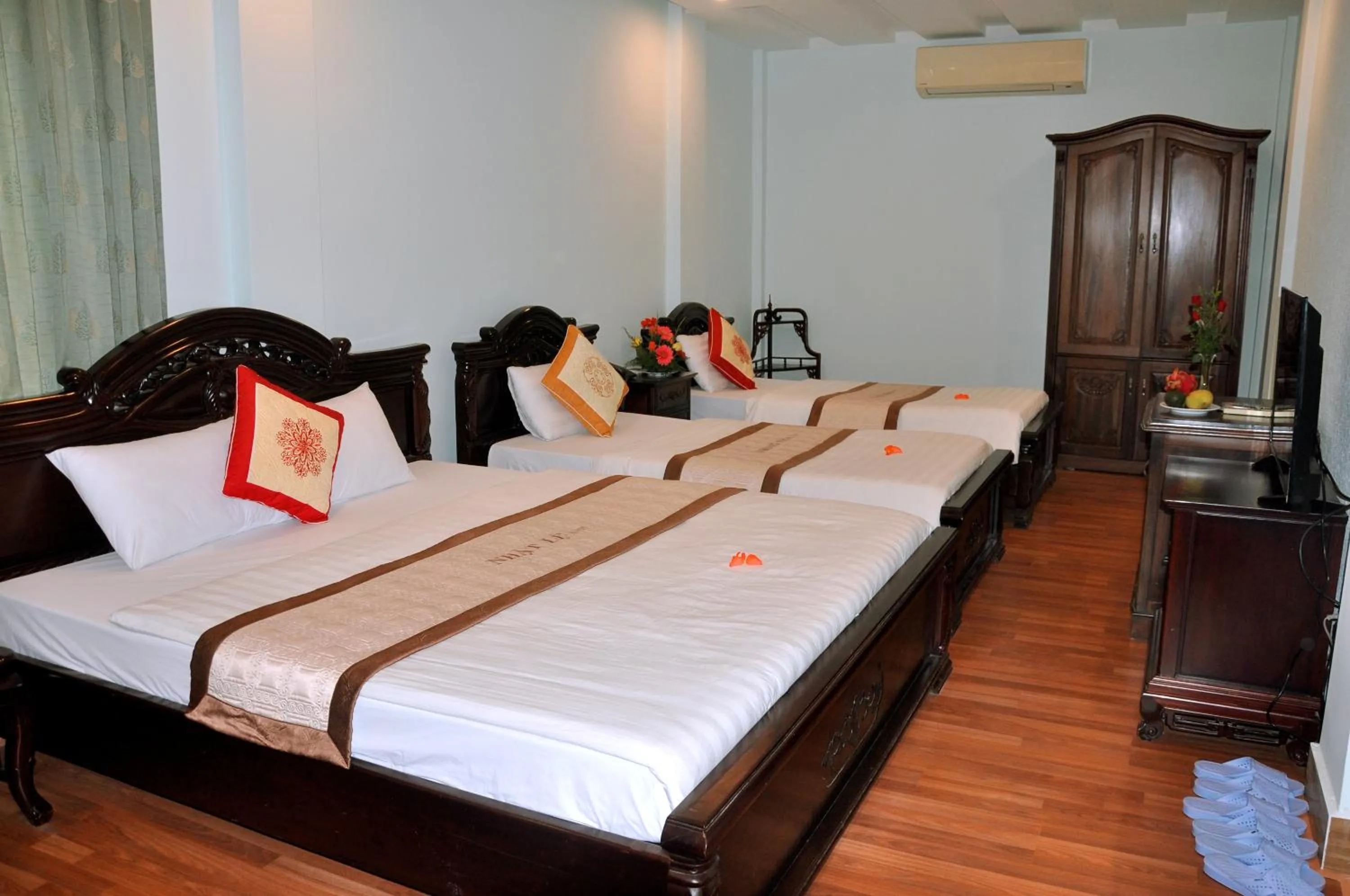 Bed in Thai Binh II Hotel