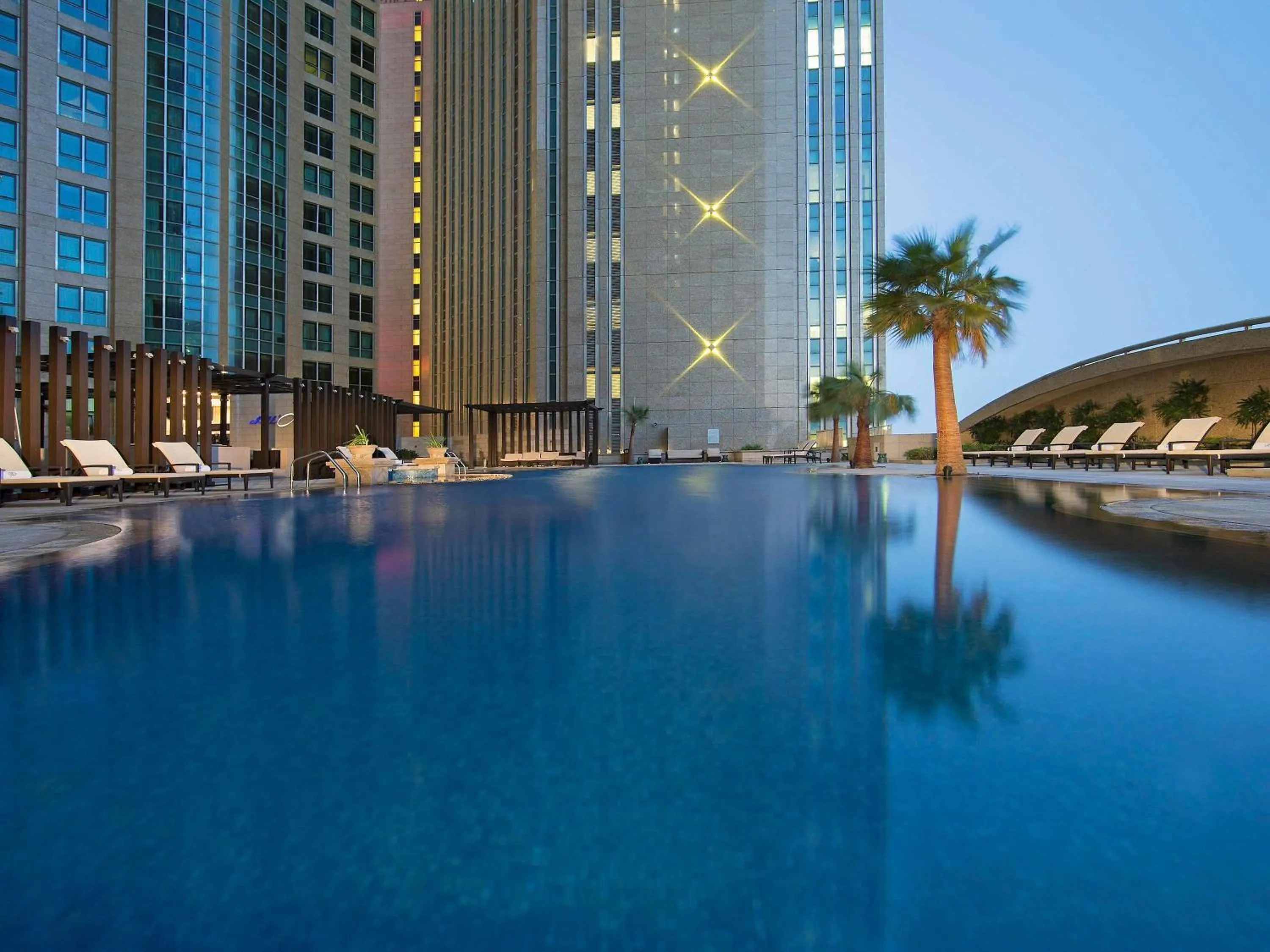 Pool view in Sofitel Abu Dhabi Corniche