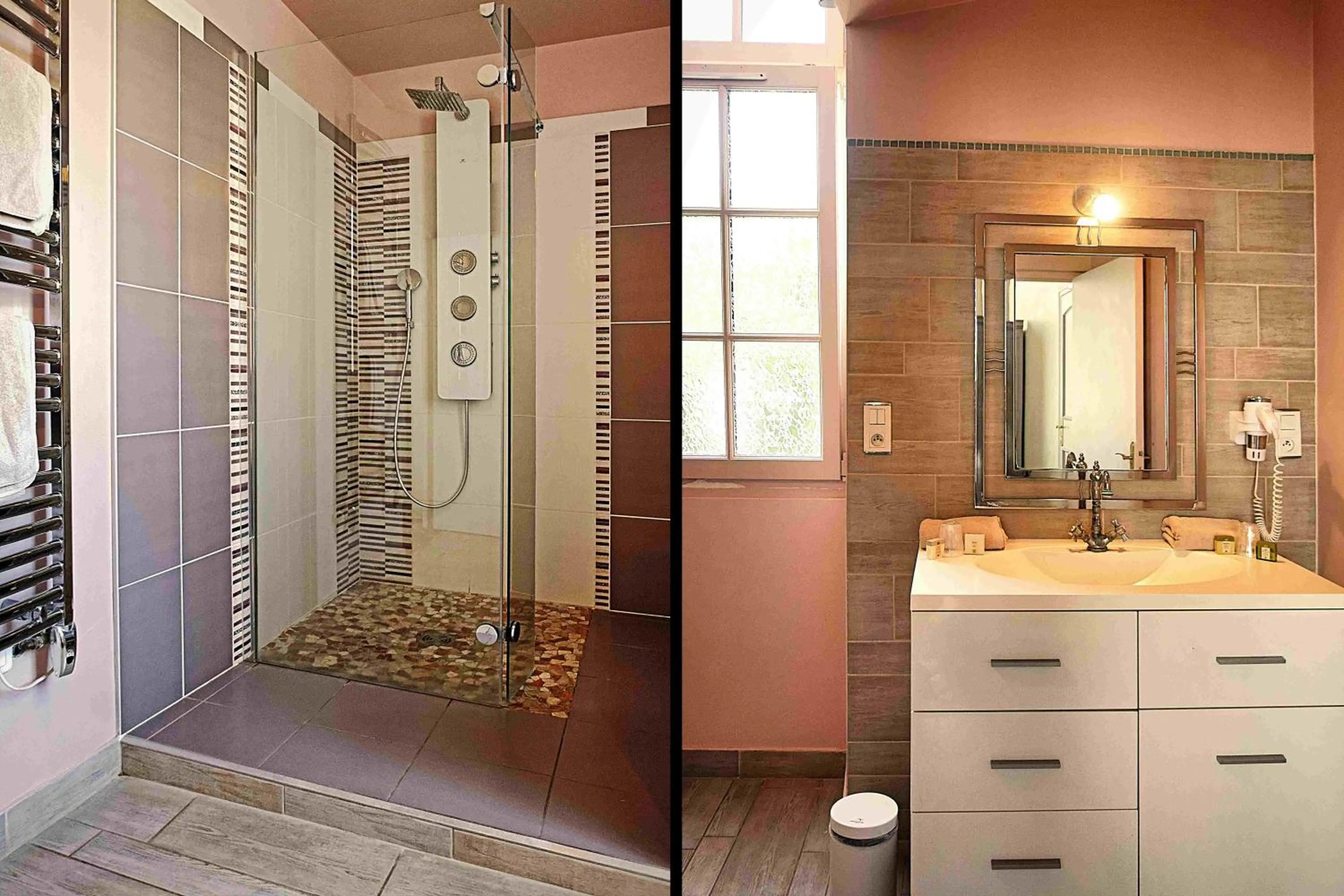 Shower in Logis Hôtel Le Relais Louis XI