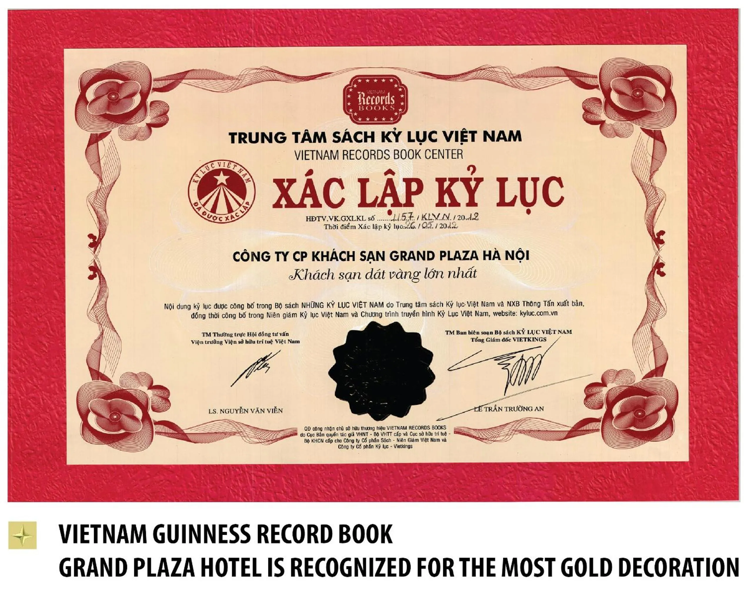 Logo/Certificate/Sign in Grand Plaza Hotel Hanoi