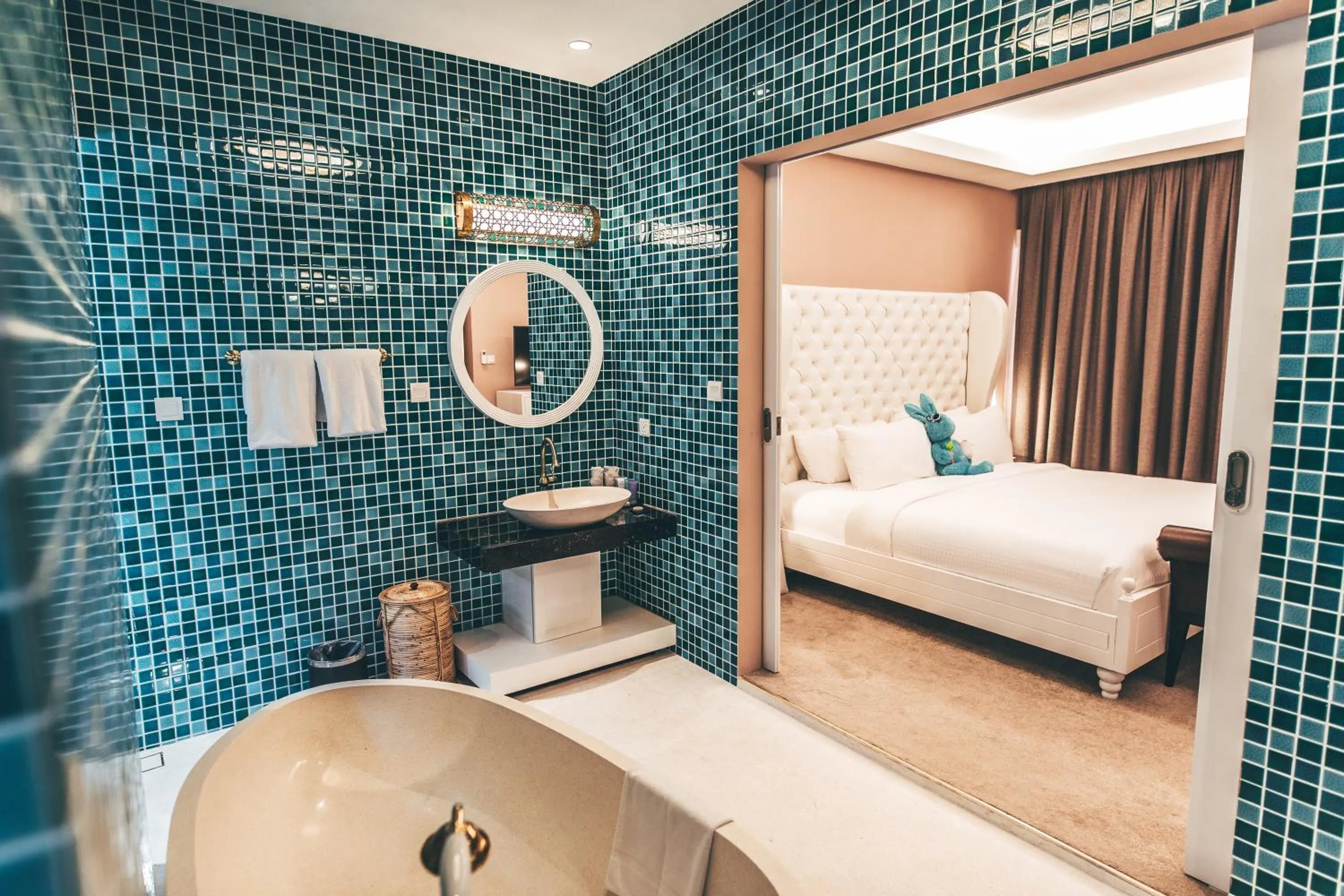 Bathroom, Bed in Dash Resort Langkawi