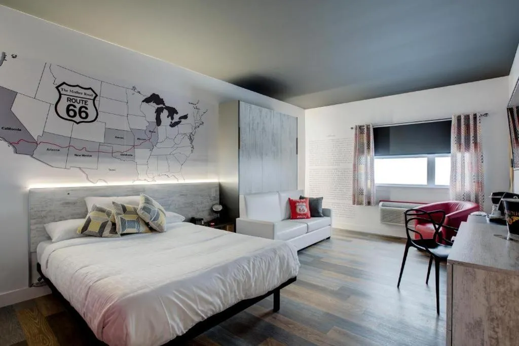 Bed in Hotel Historique et Manoir Route 66