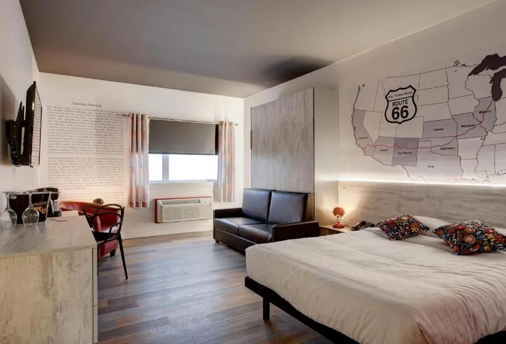 Bed in Hotel Historique et Manoir Route 66