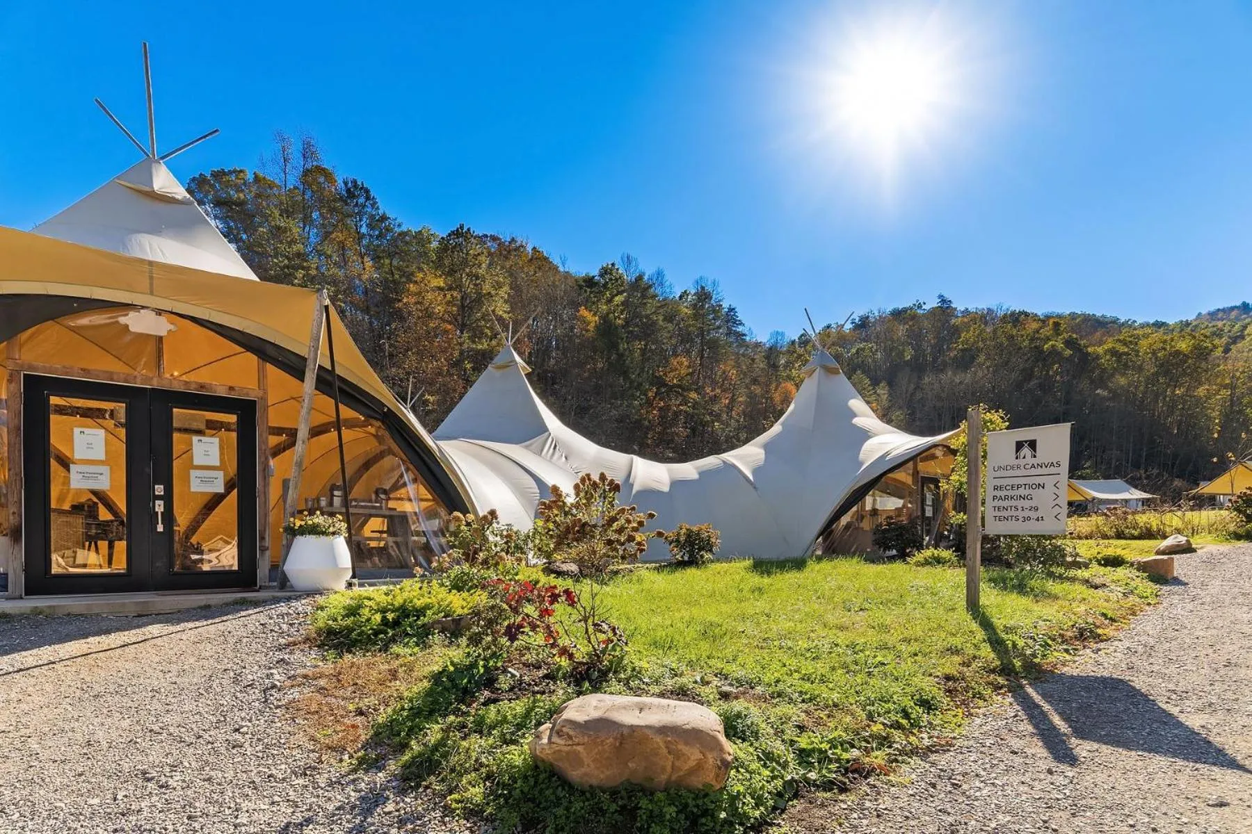 Property building in Under Canvas Great Smoky Mountains