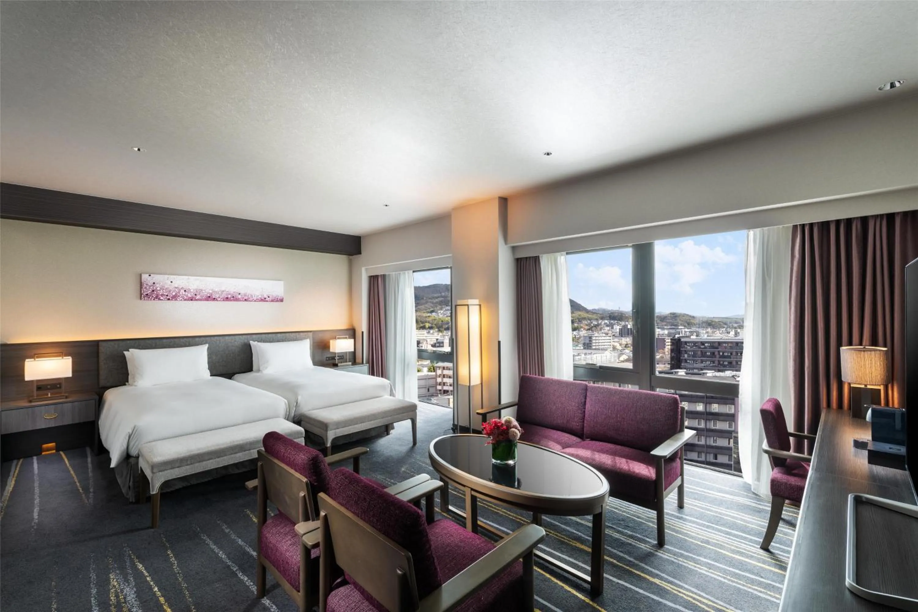 Bed in DoubleTree by Hilton Kyoto Station