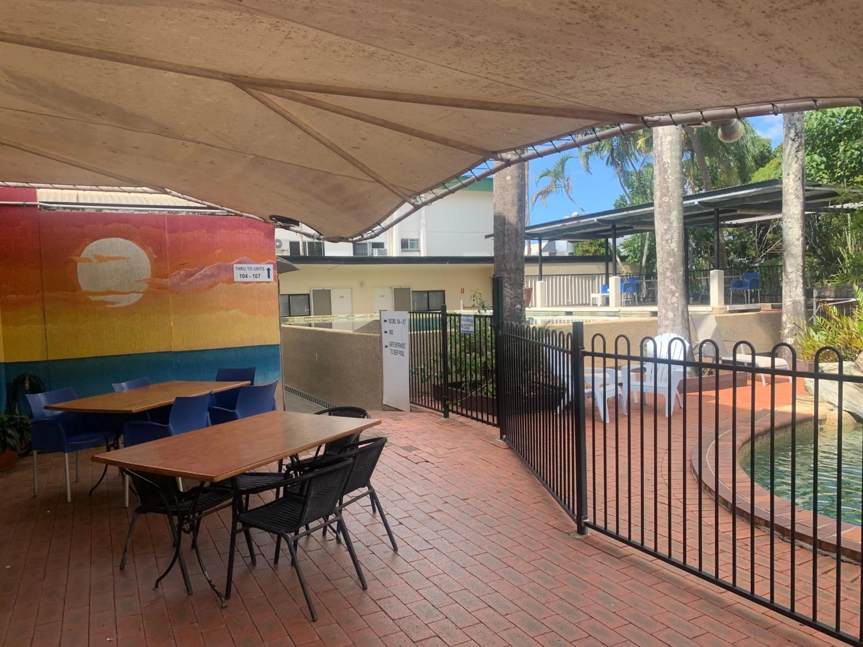 Pool view in Cairns City Sheridan Motel