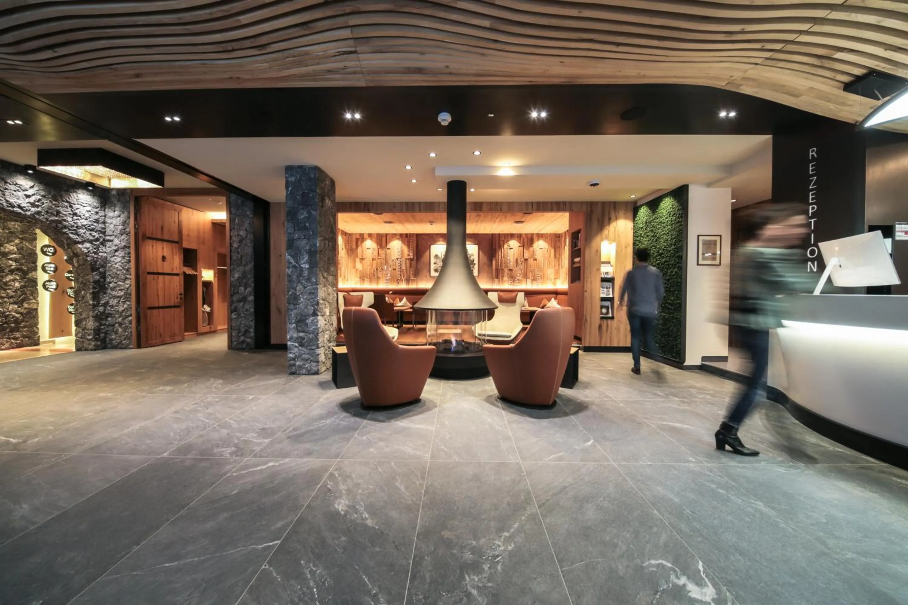 Lobby or reception in Hotel Tirol