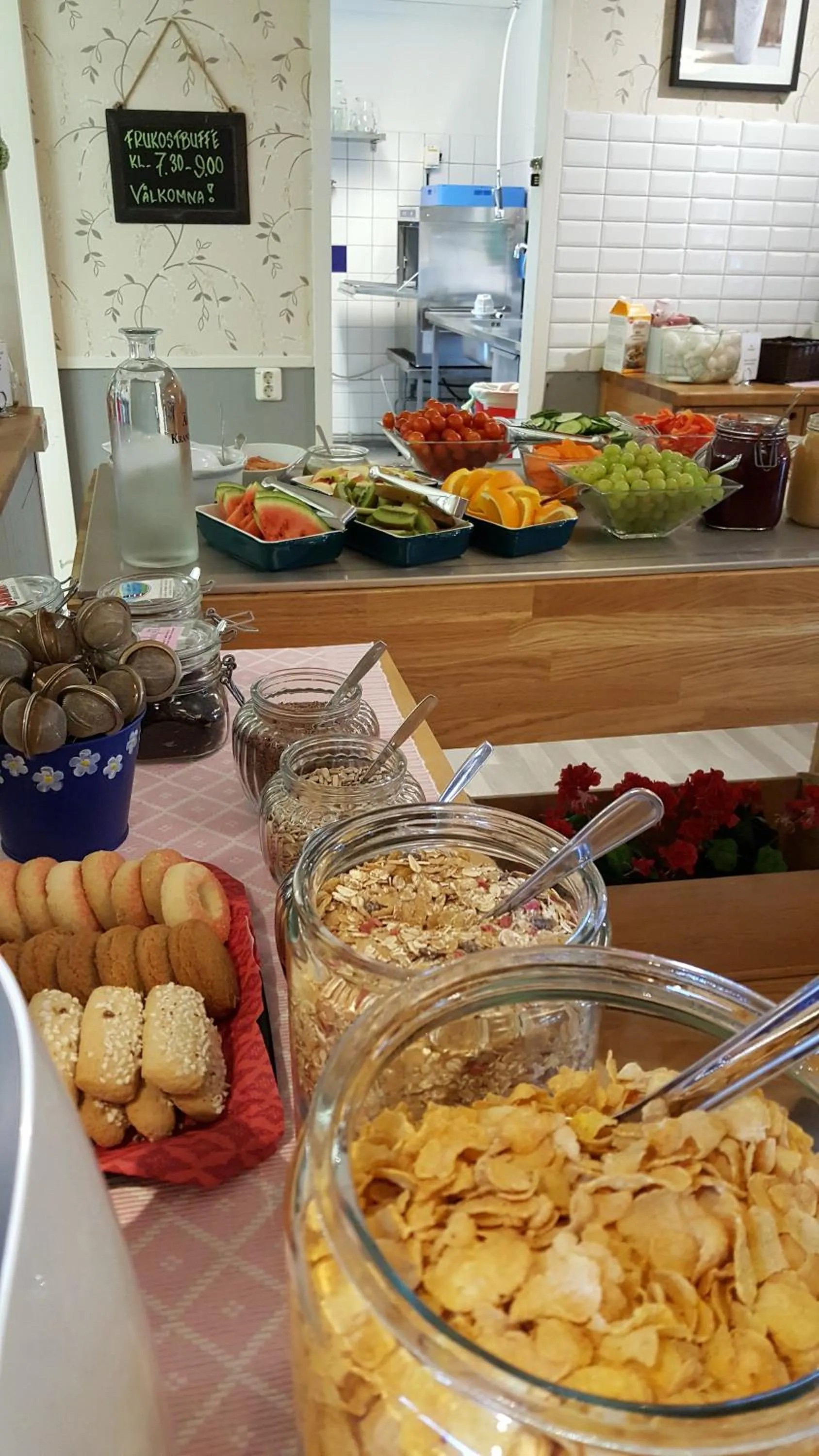 Buffet breakfast in STF Hostel Visby/Rävhagen