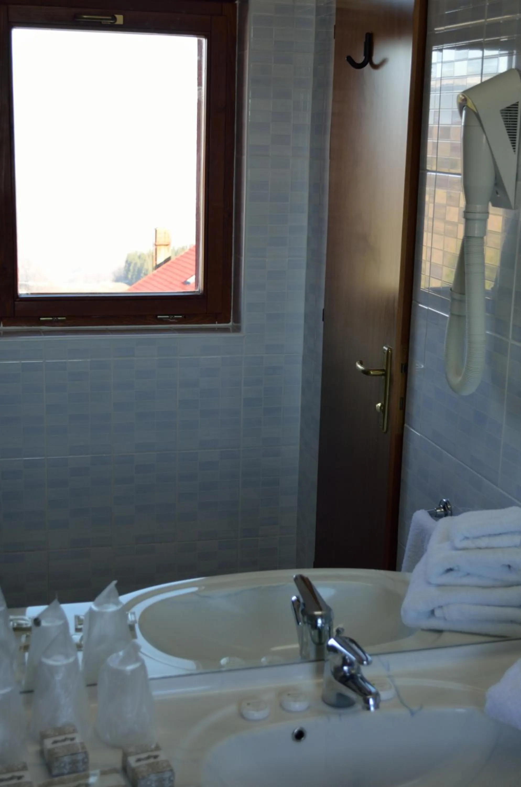 Bathroom, Bed in Hotel Rusu