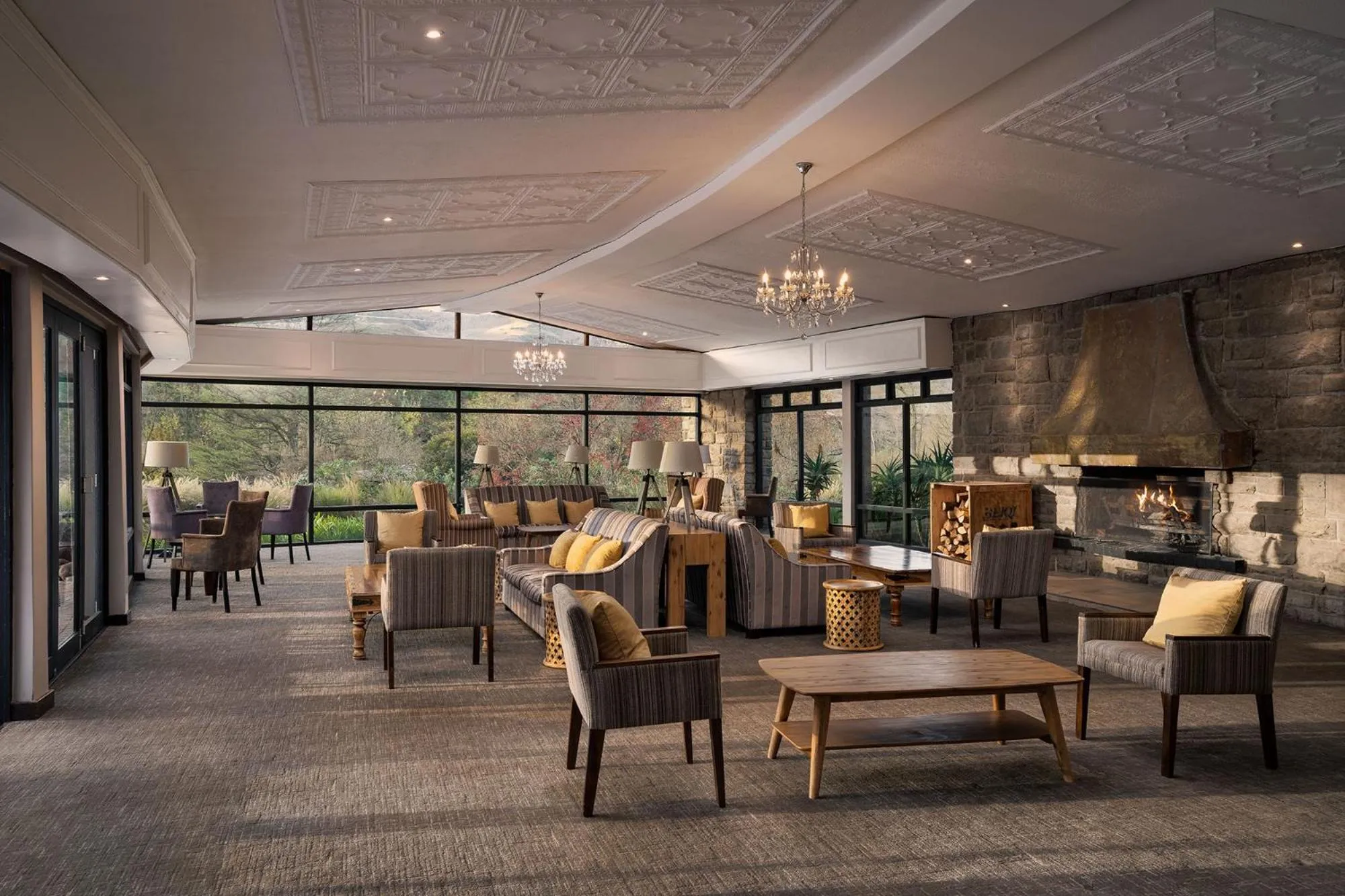 Communal lounge/ TV room in Premier Resort Sani Pass