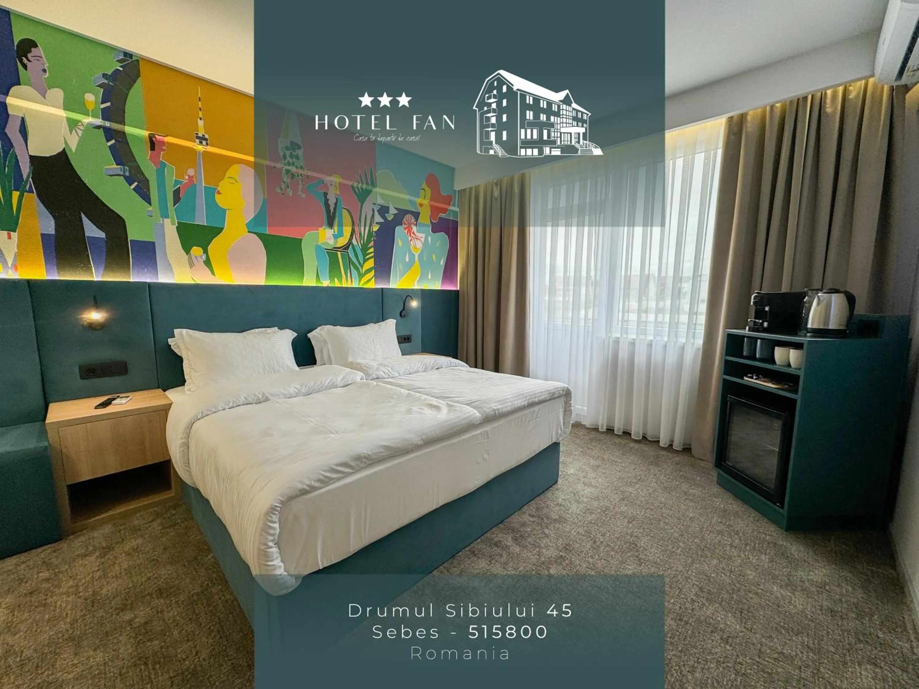 View (from property/room), Bed in Hotel FAN Sebes