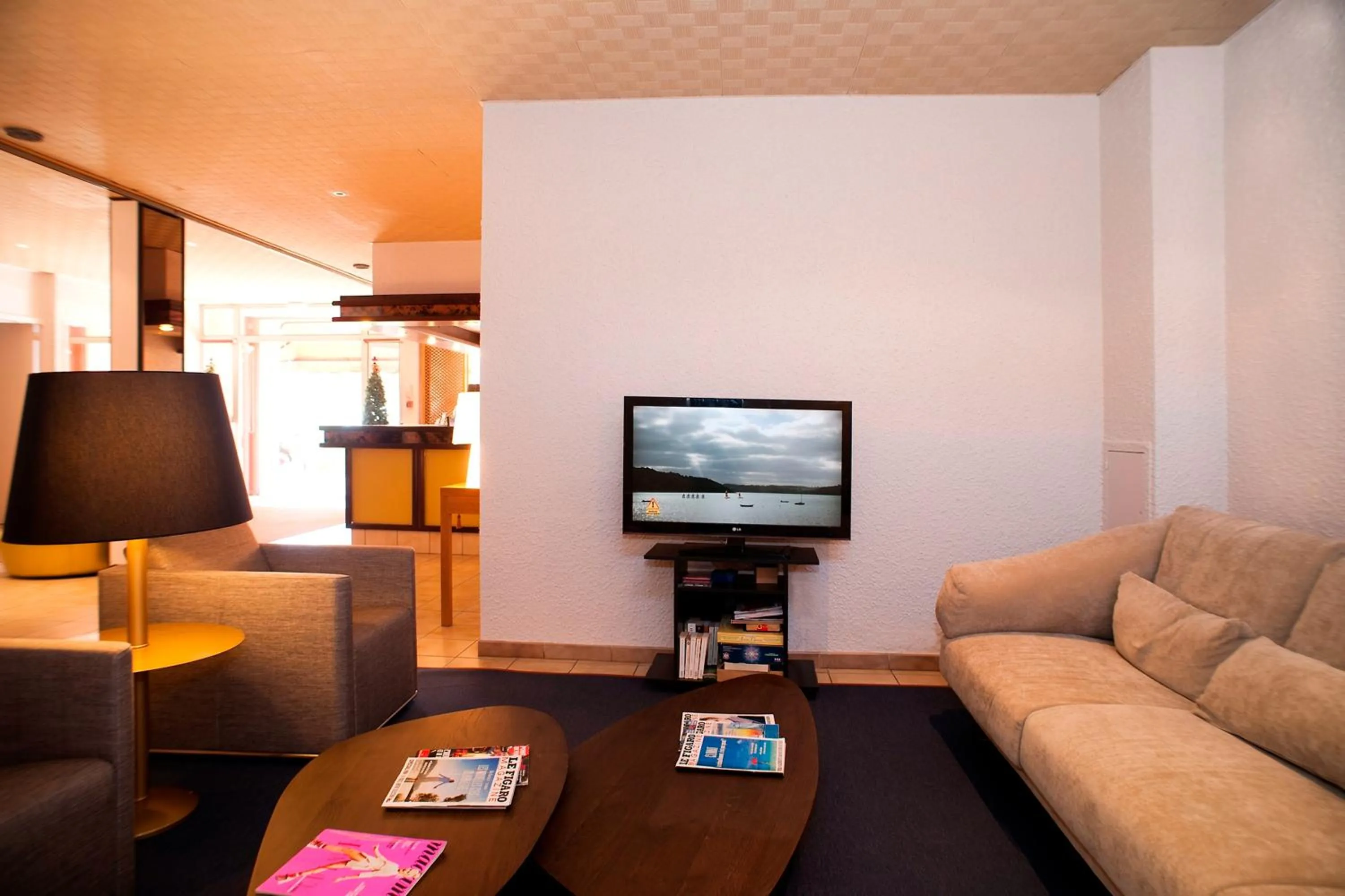 Communal lounge/ TV room in Hôtel Beau Rivage