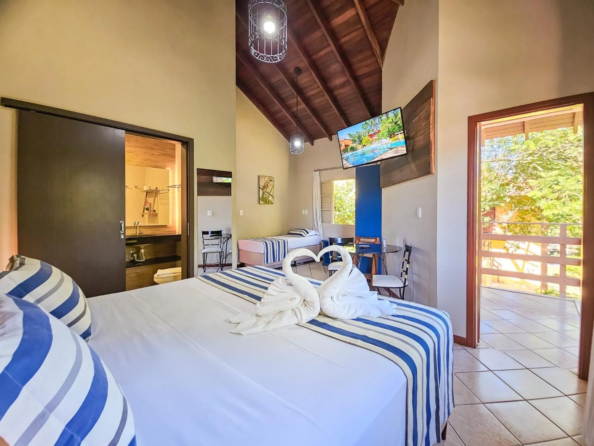 Bed in Hotel Pousada Águas de Bonito