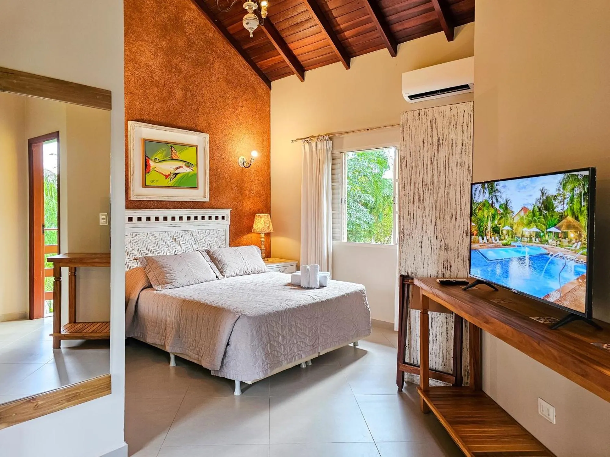 Bed in Hotel Pousada Águas de Bonito