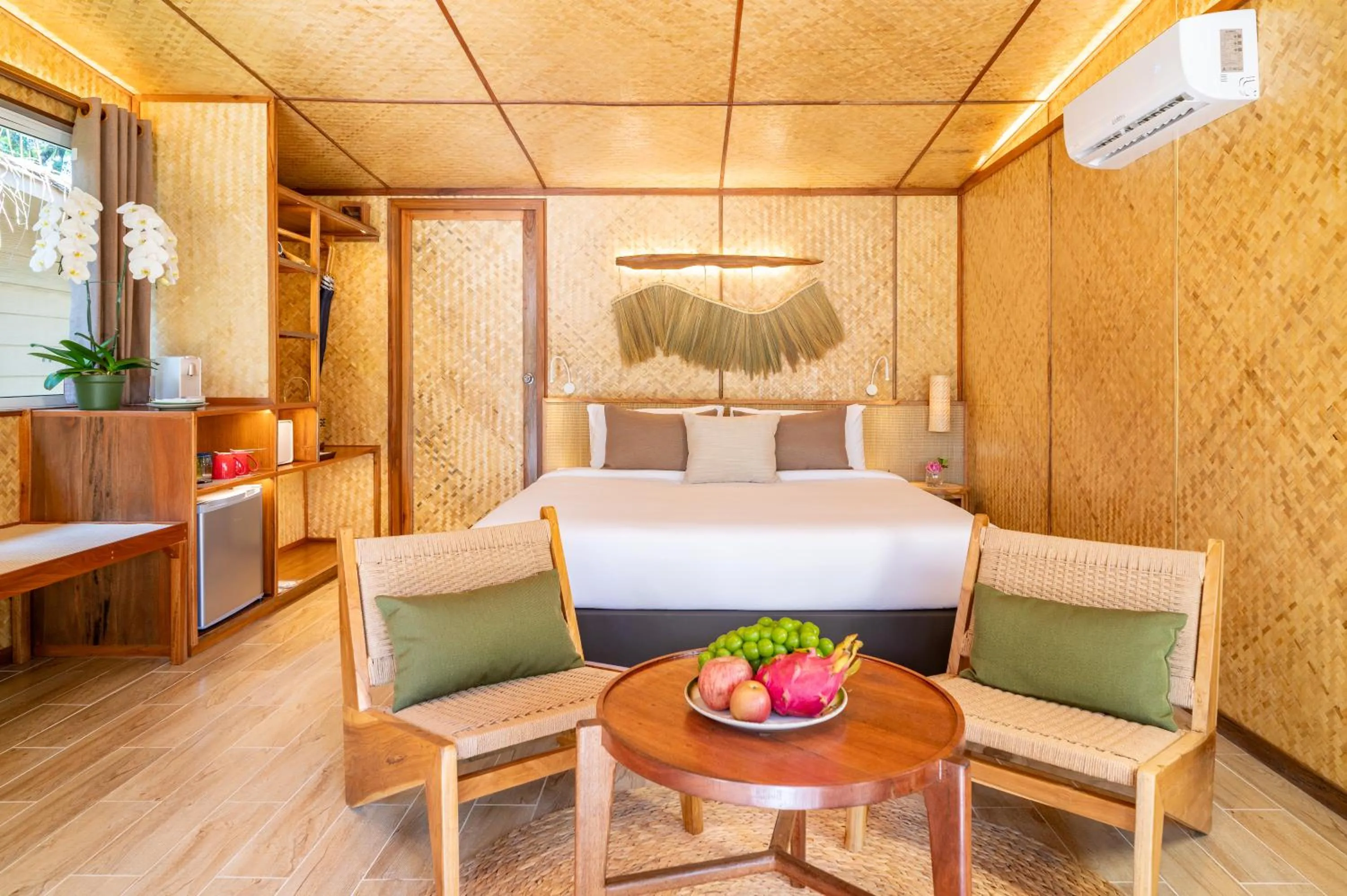 Bed in Pai Village Boutique Resort