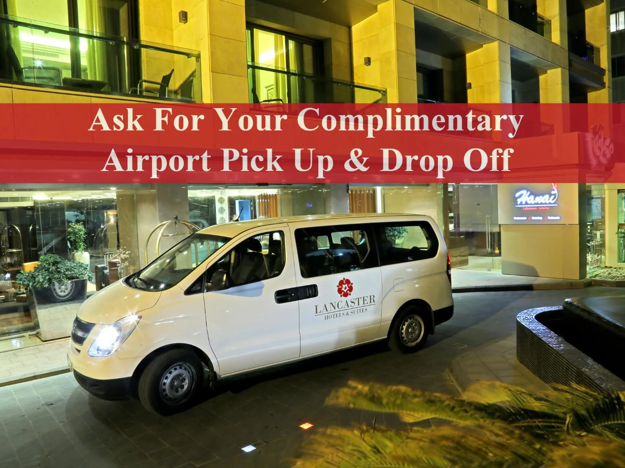 Text overlay in Lancaster Suites Raouche