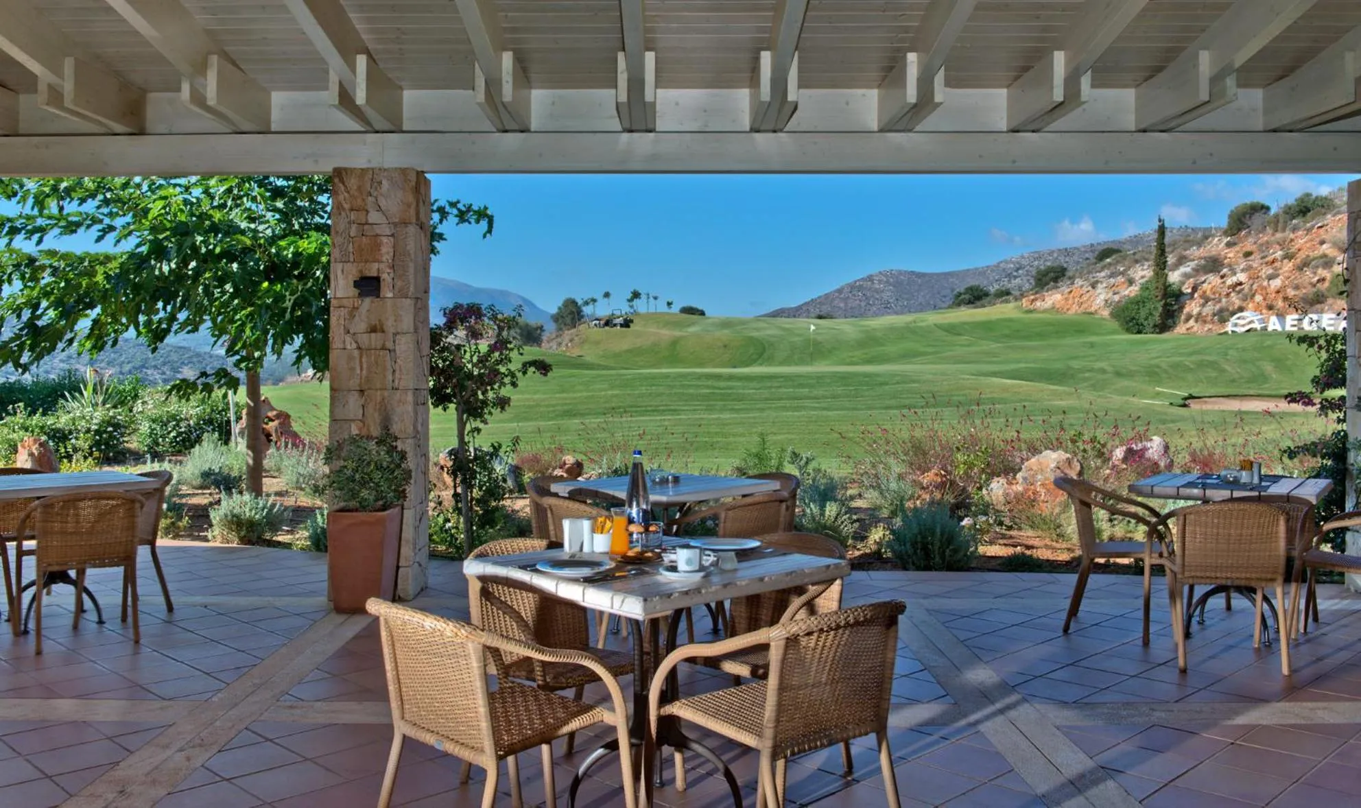 Dining area in Crete Golf Club Hotel