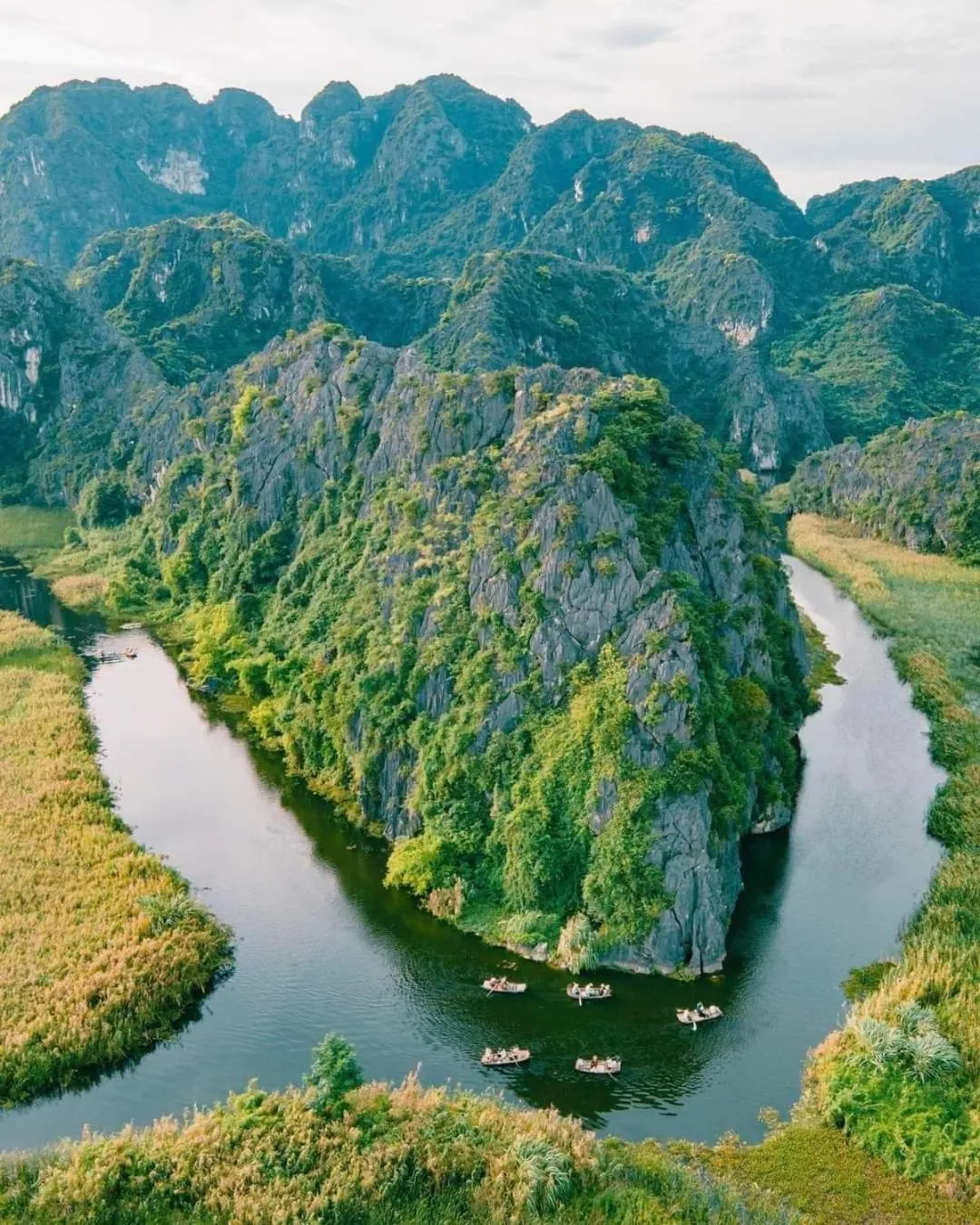 Bird's eye view in Tam Coc Rice Fields Homestay