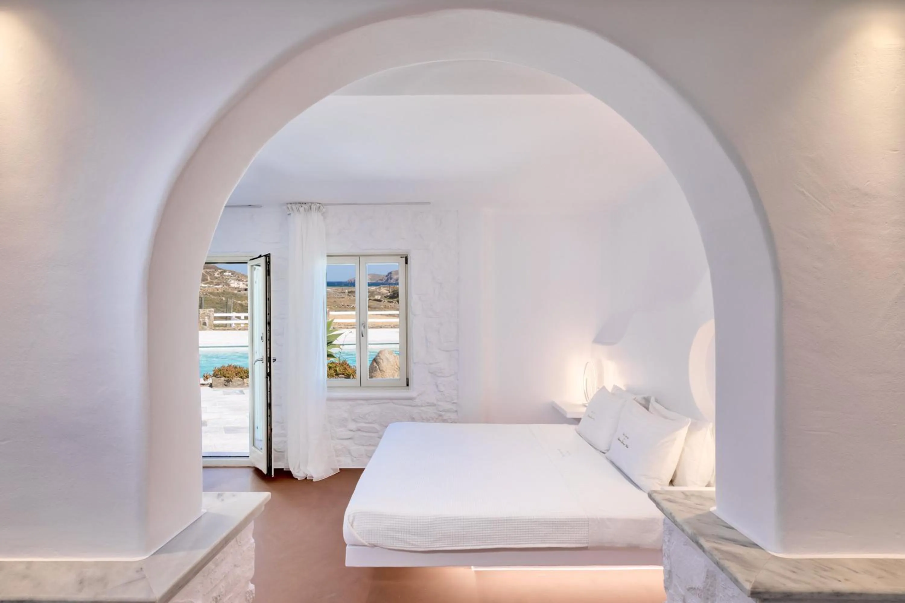 Bed in Mykonos Dream Villas