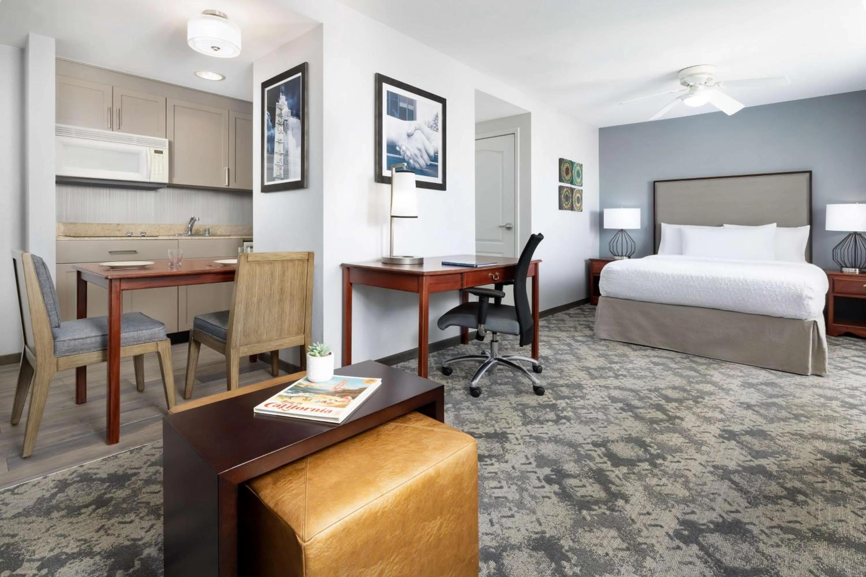 Kitchen or kitchenette, Bed in Homewood Suites by Hilton Sacramento/Roseville