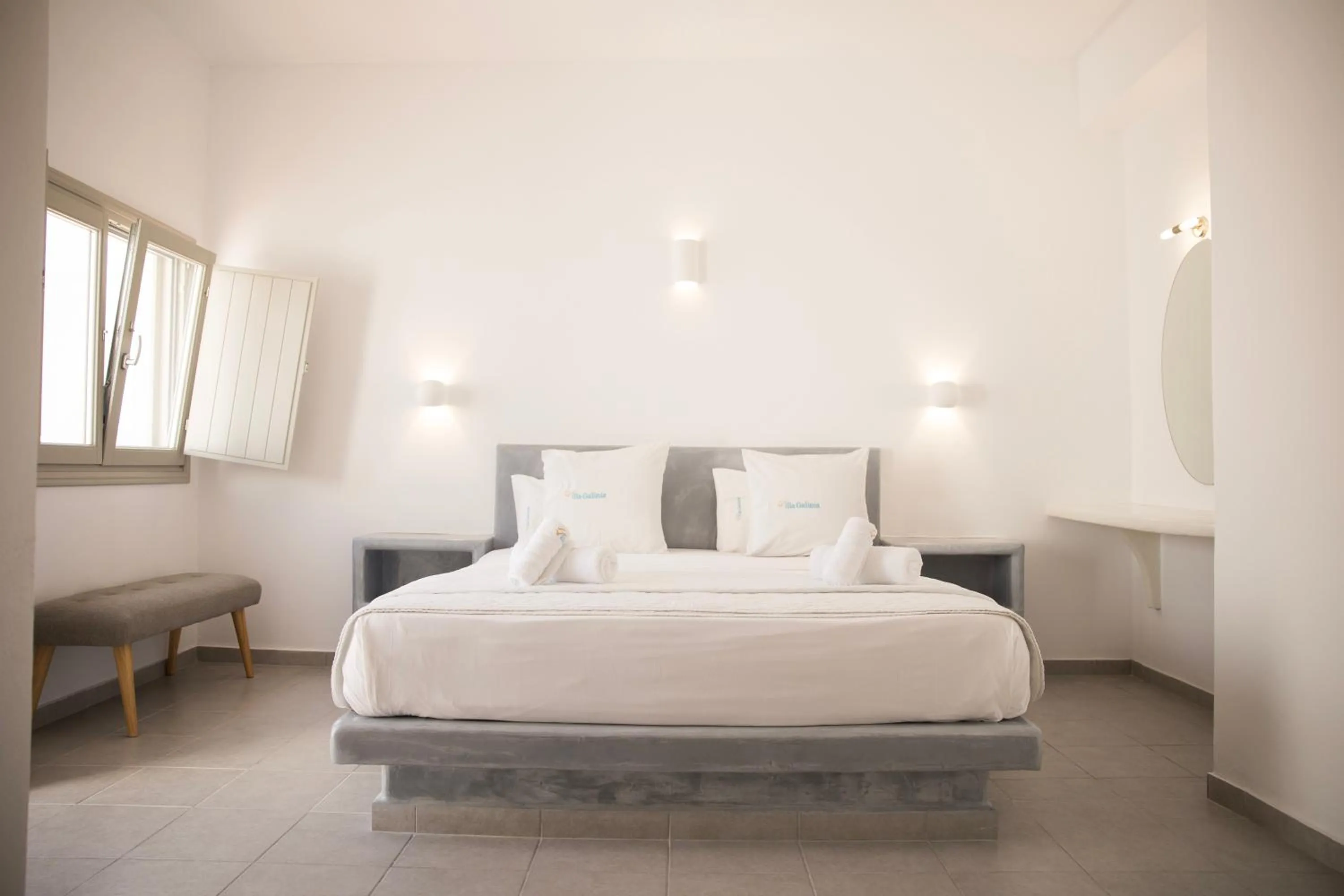 Bedroom, Bed in Villa Galinia