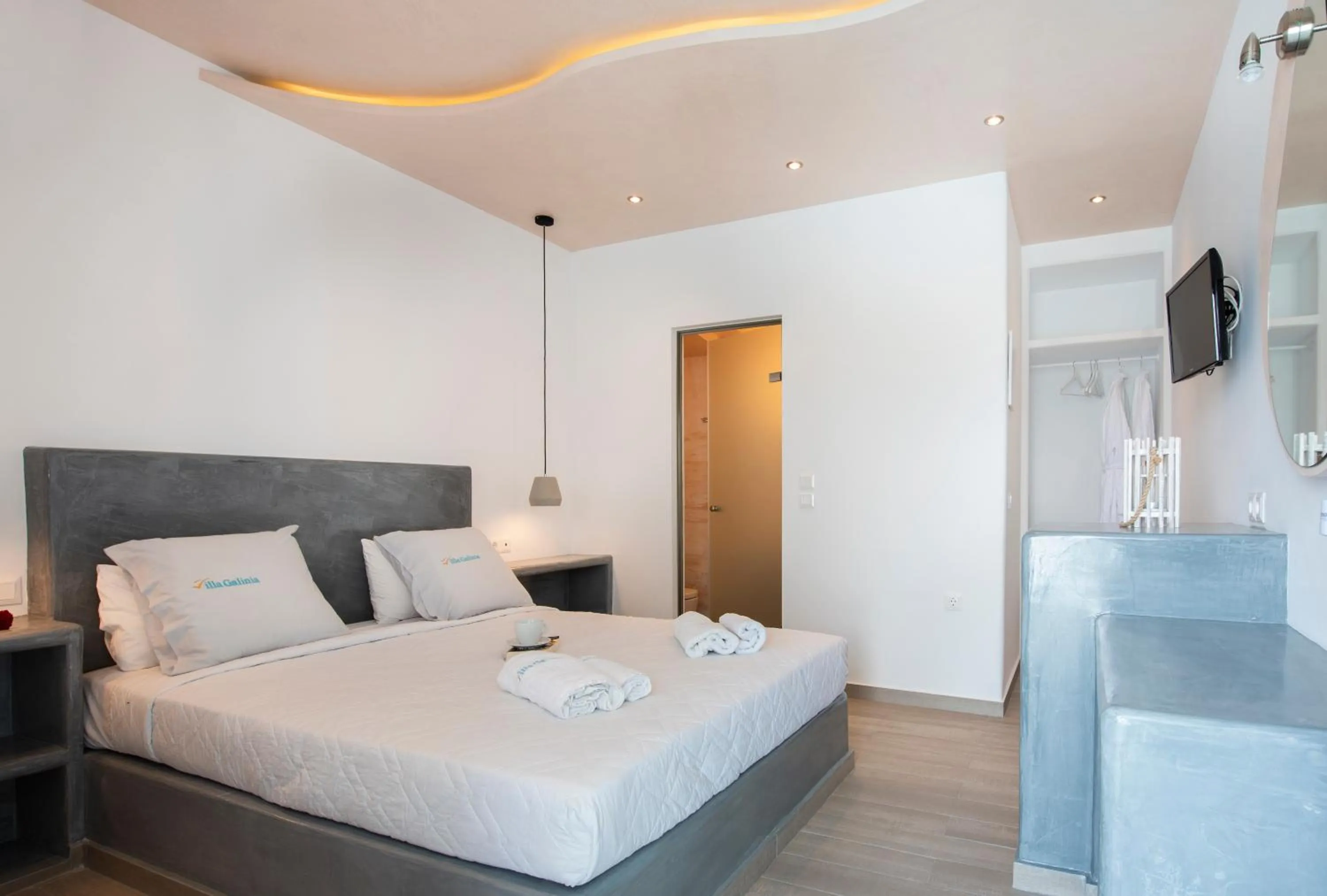 Bedroom, Bed in Villa Galinia