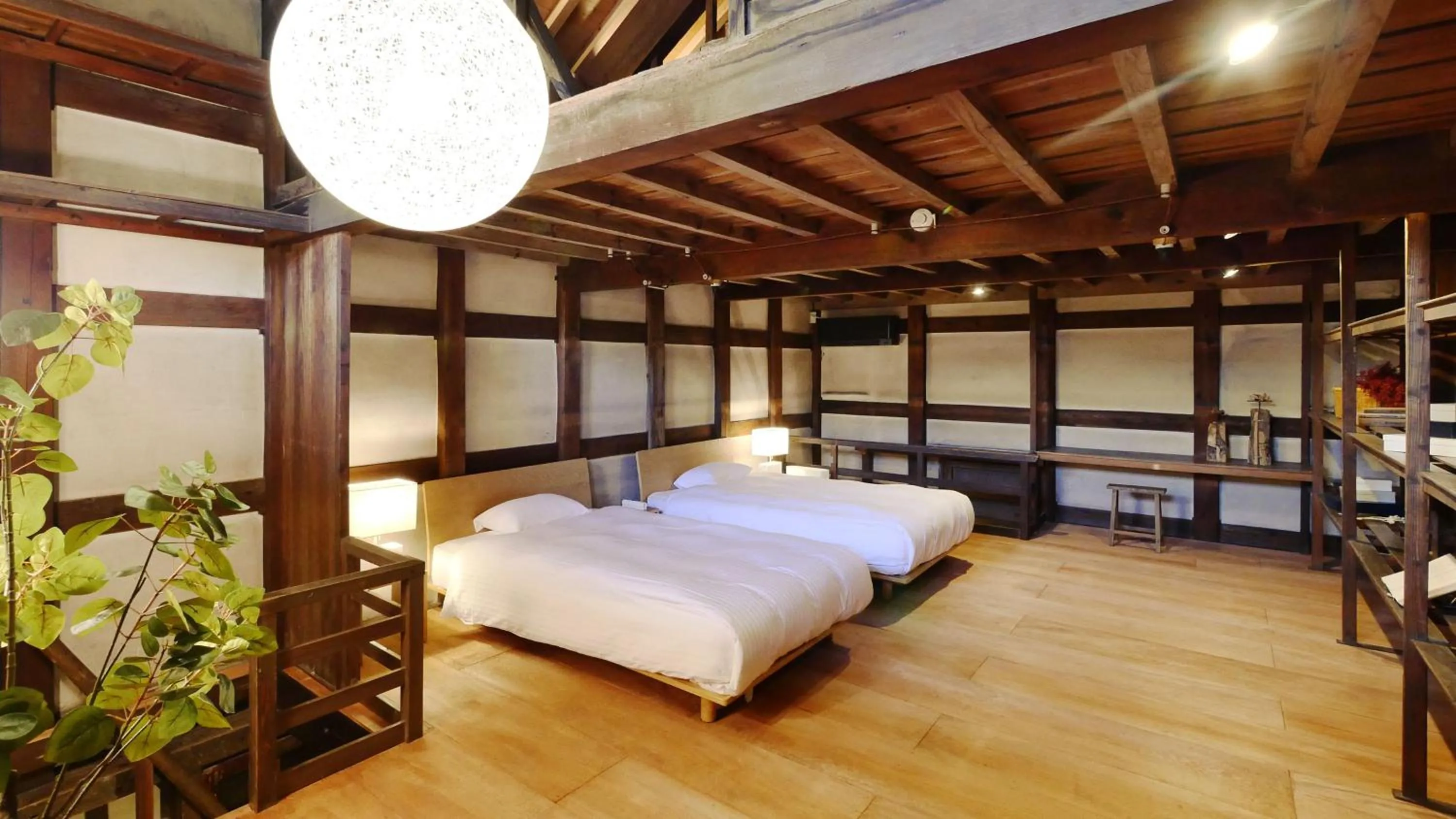 Bed in NIPPONIA Sawara Merchant Town Hotel