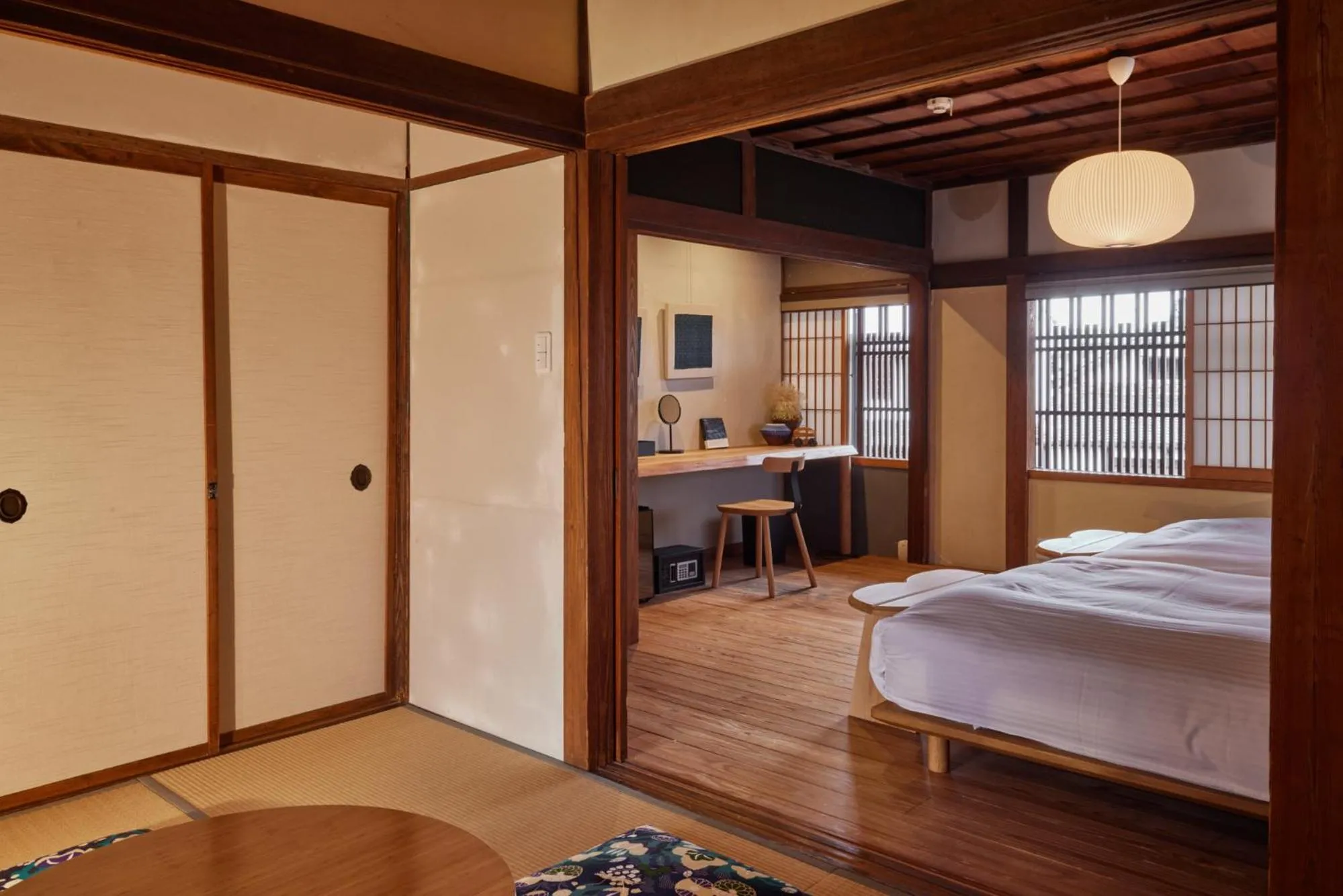 Bed in NIPPONIA Sawara Merchant Town Hotel