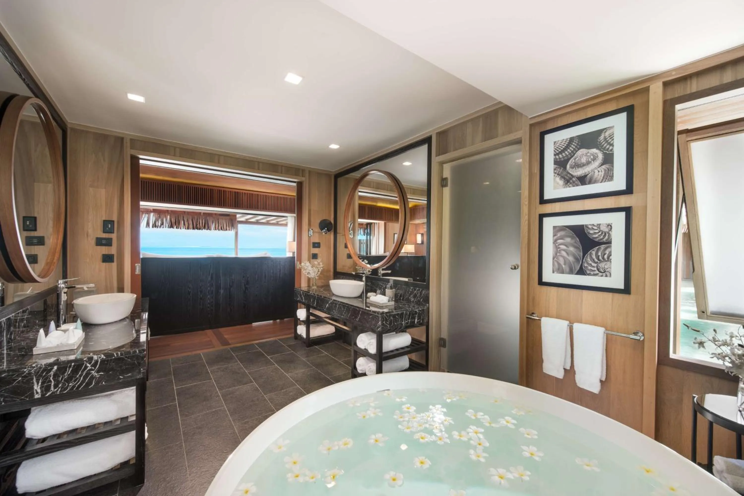 Bathroom, Bed in Conrad Bora Bora Nui