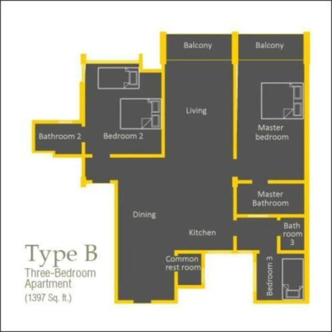 Floor plan in Blanco Apartment Hotel