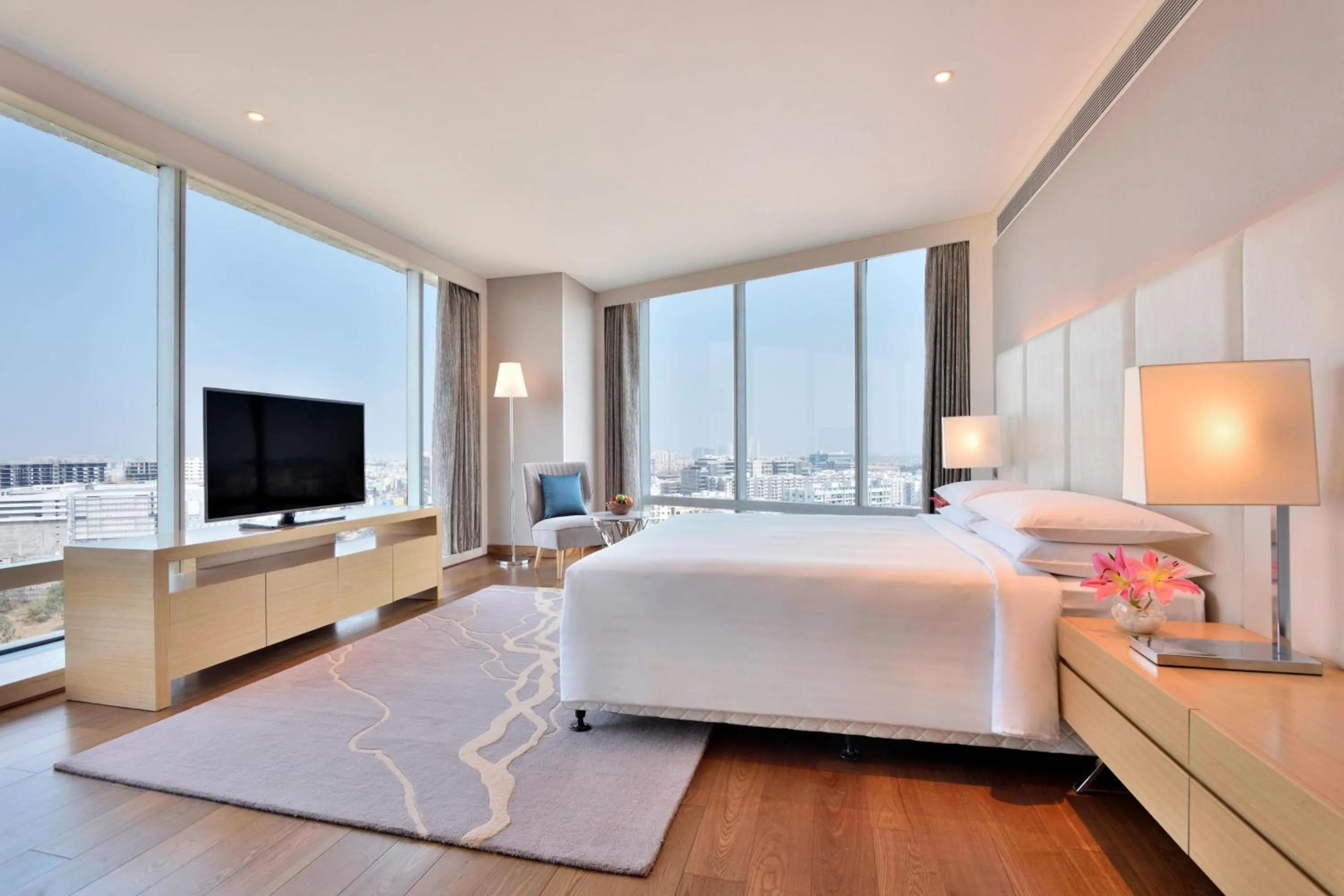 Bedroom, Bed in Marriott Executive Apartments Hyderabad