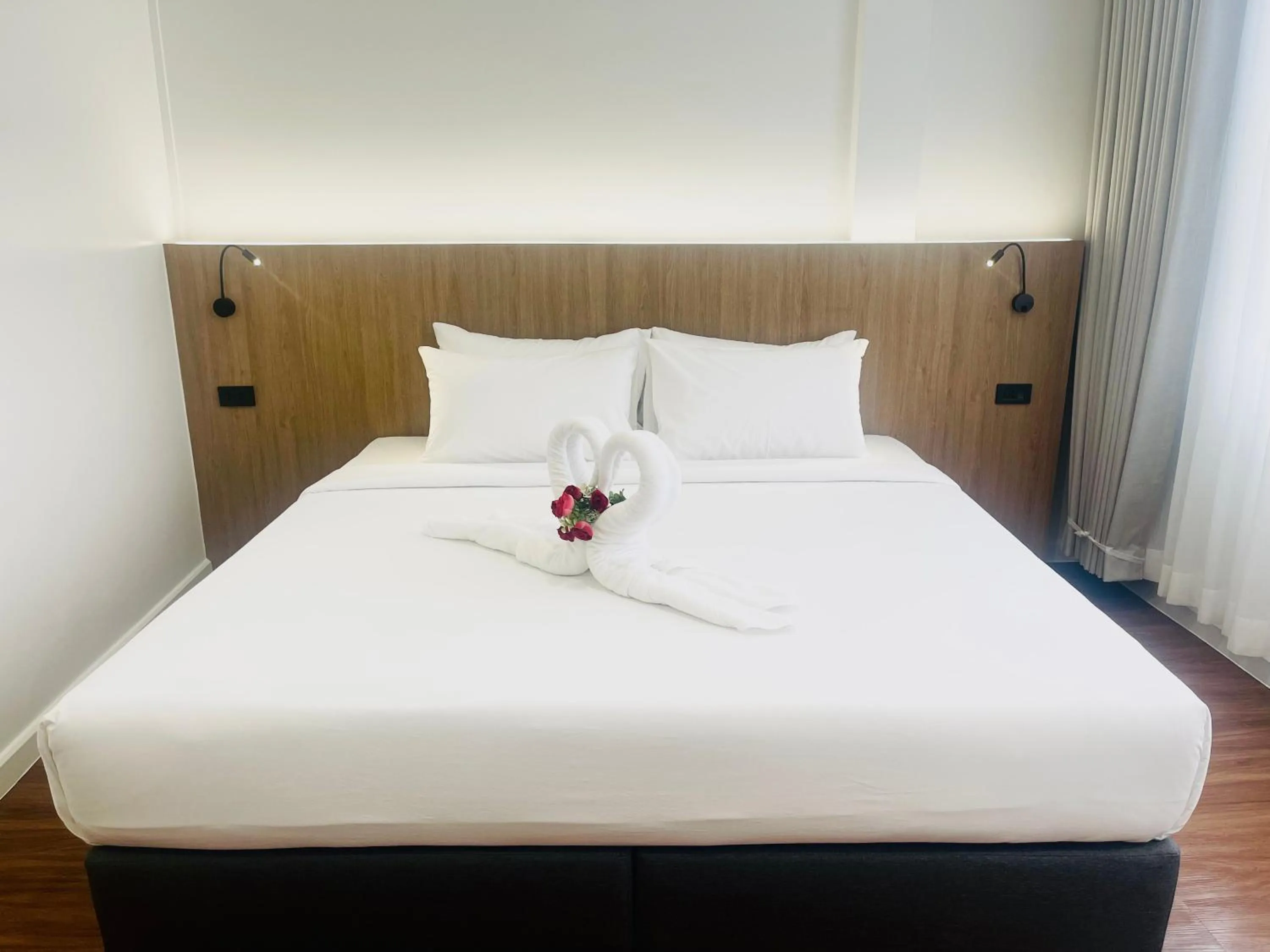 Bed in S2S Queen Trang Hotel