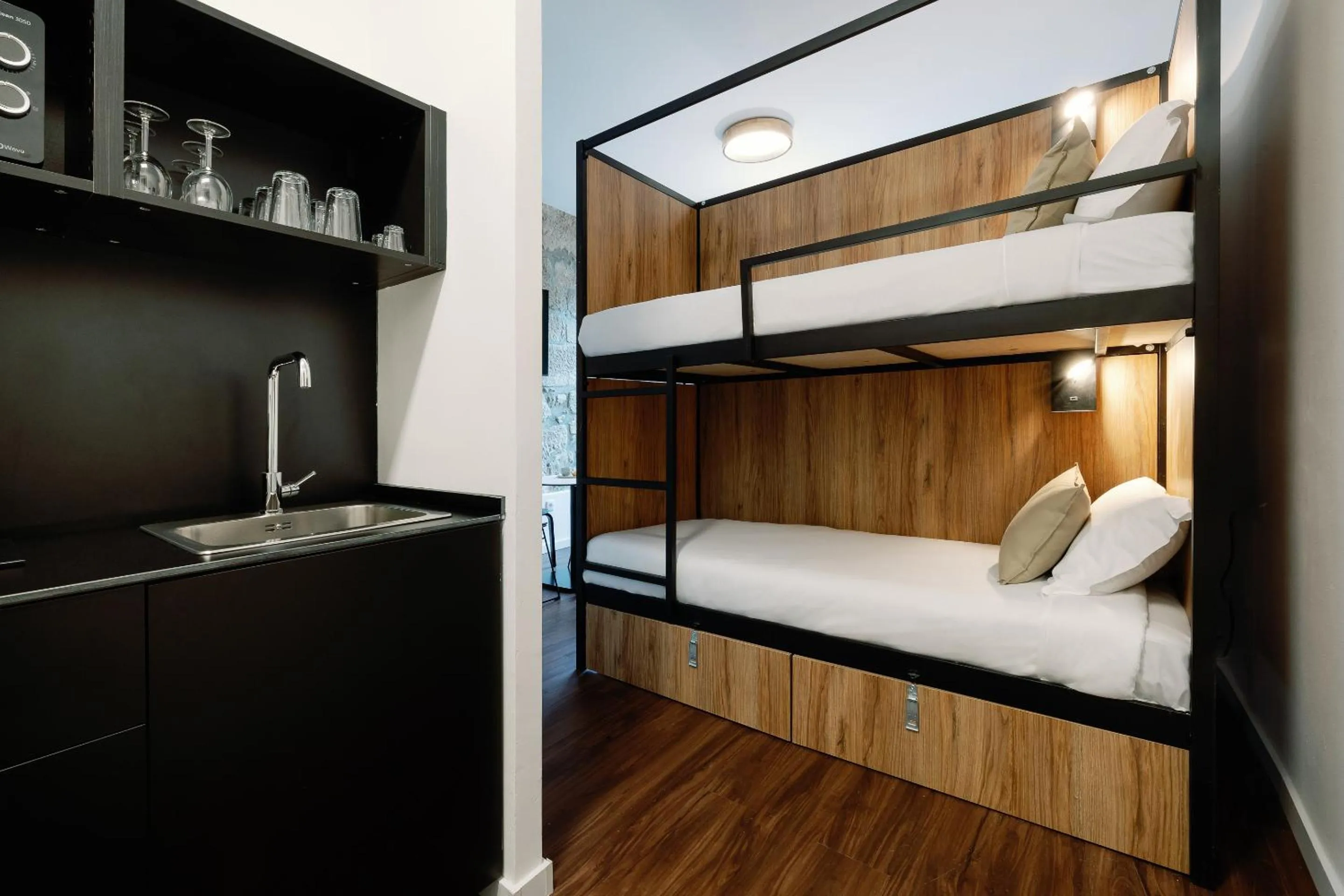 Bedroom, Bed in Cosme Apartments by Olala Homes