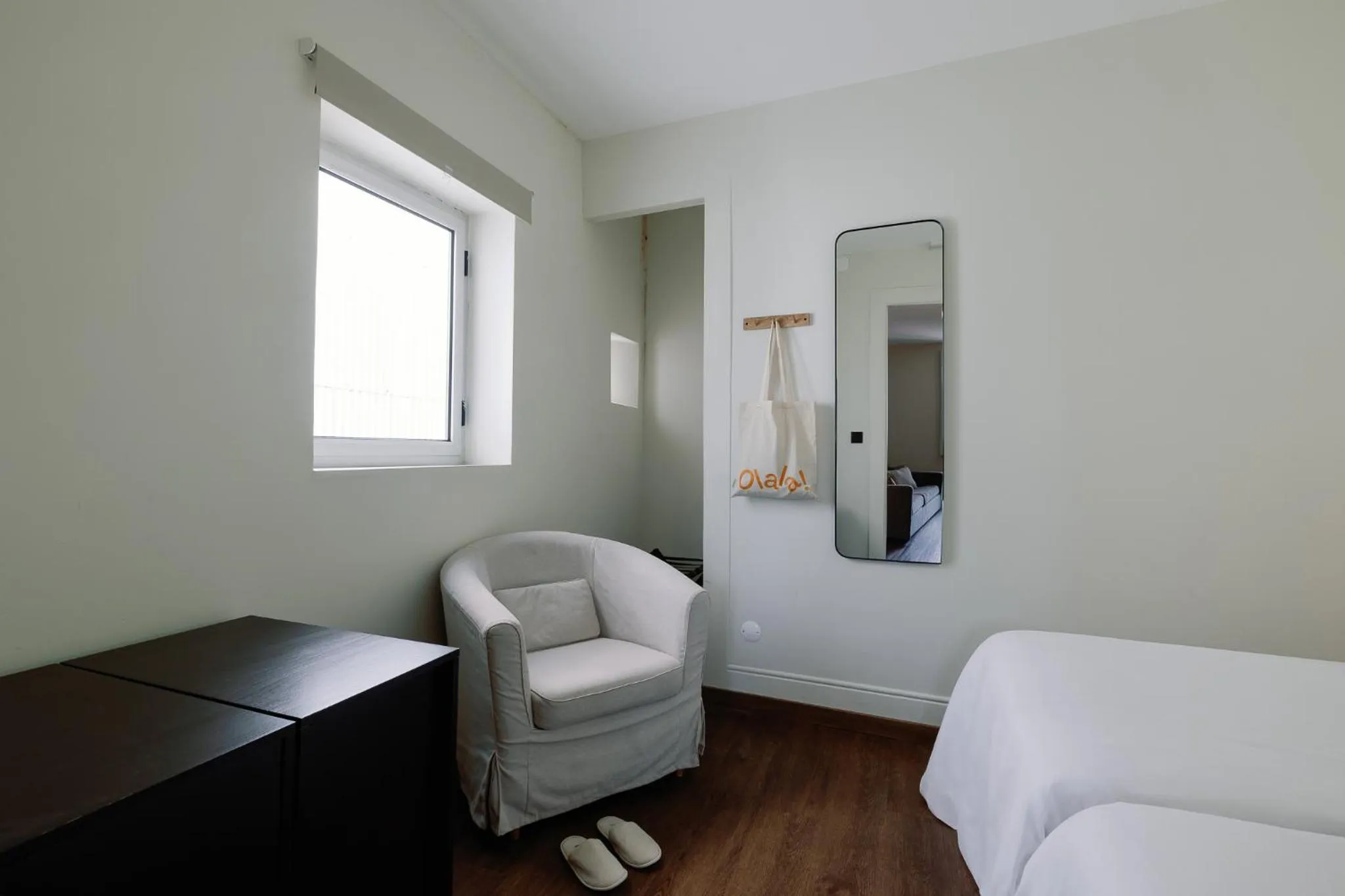 Bedroom, Bed in Cosme Apartments by Olala Homes